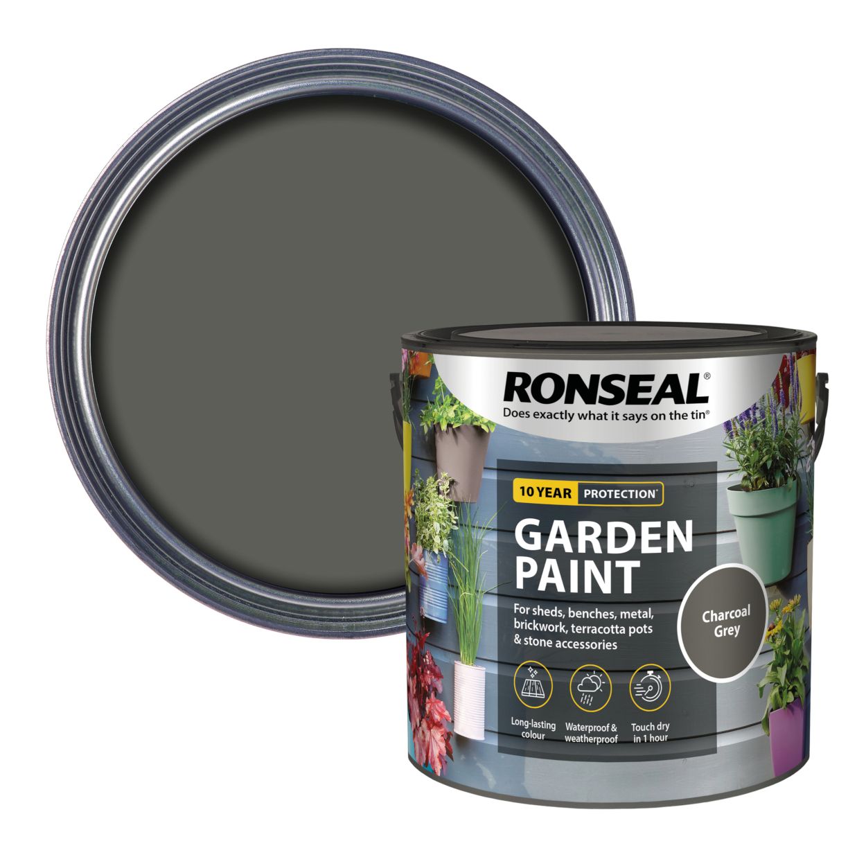 Ronseal Garden Paint Charcoal Grey 2.5L