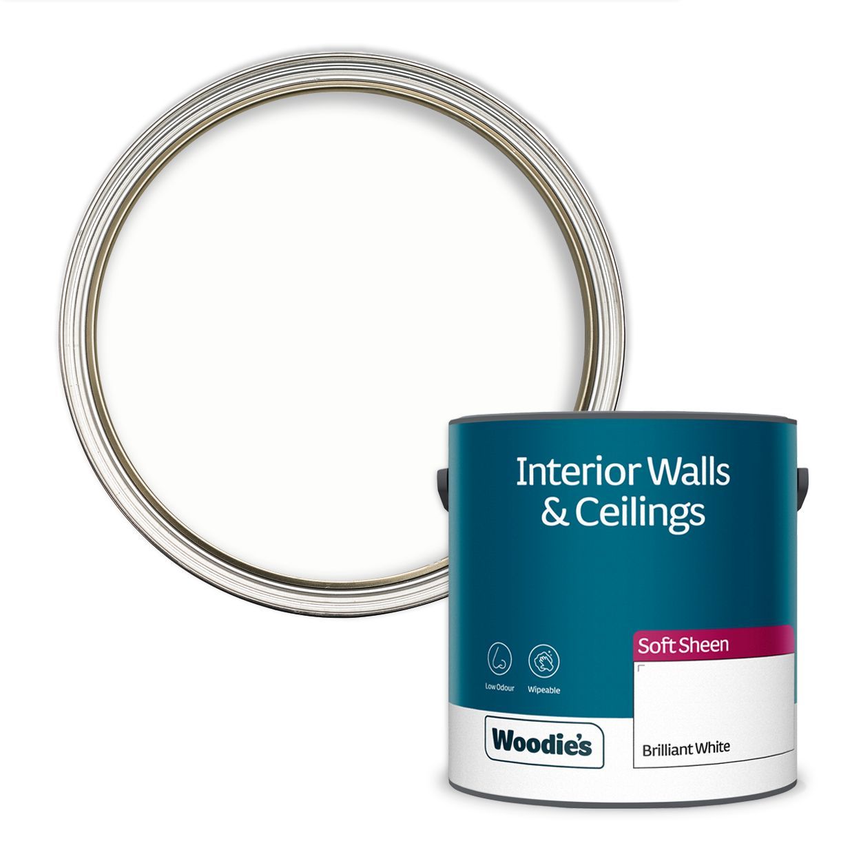 Woodie's Vinyl Soft Sheen Pure Brilliant White 2.5Ltr