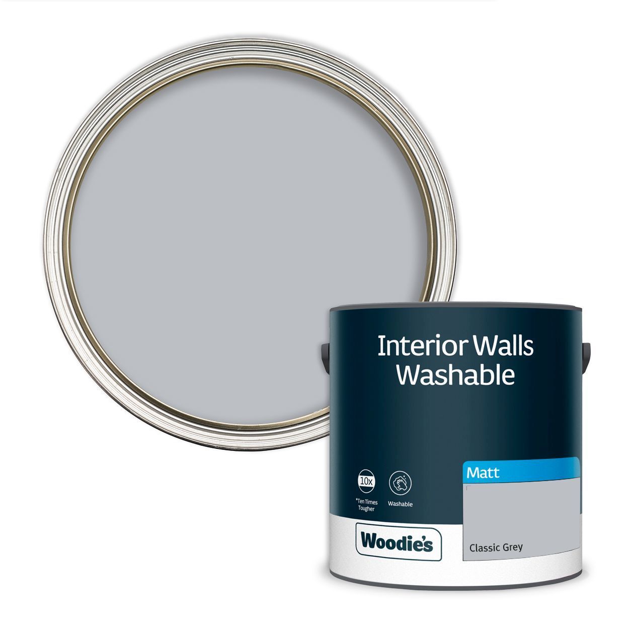 Woodie's Washable Matt Classic Grey 2.5Ltr