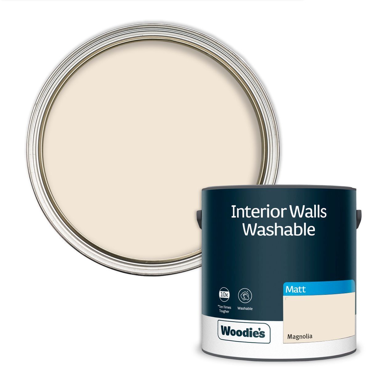 Woodie's Washable Matt Magnolia   2.5Ltr