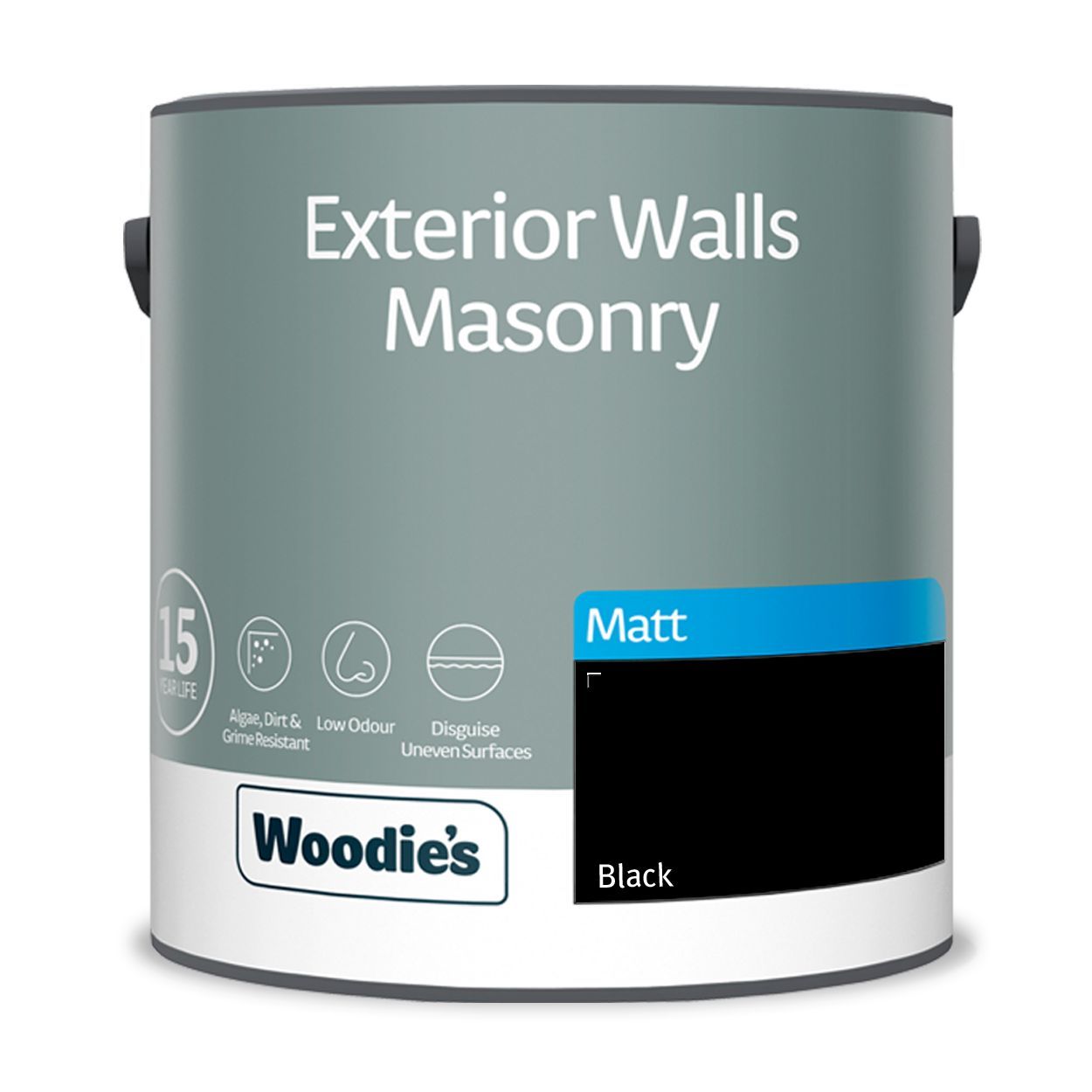 Woodie's Exterior Masonry Black   2.5Ltr