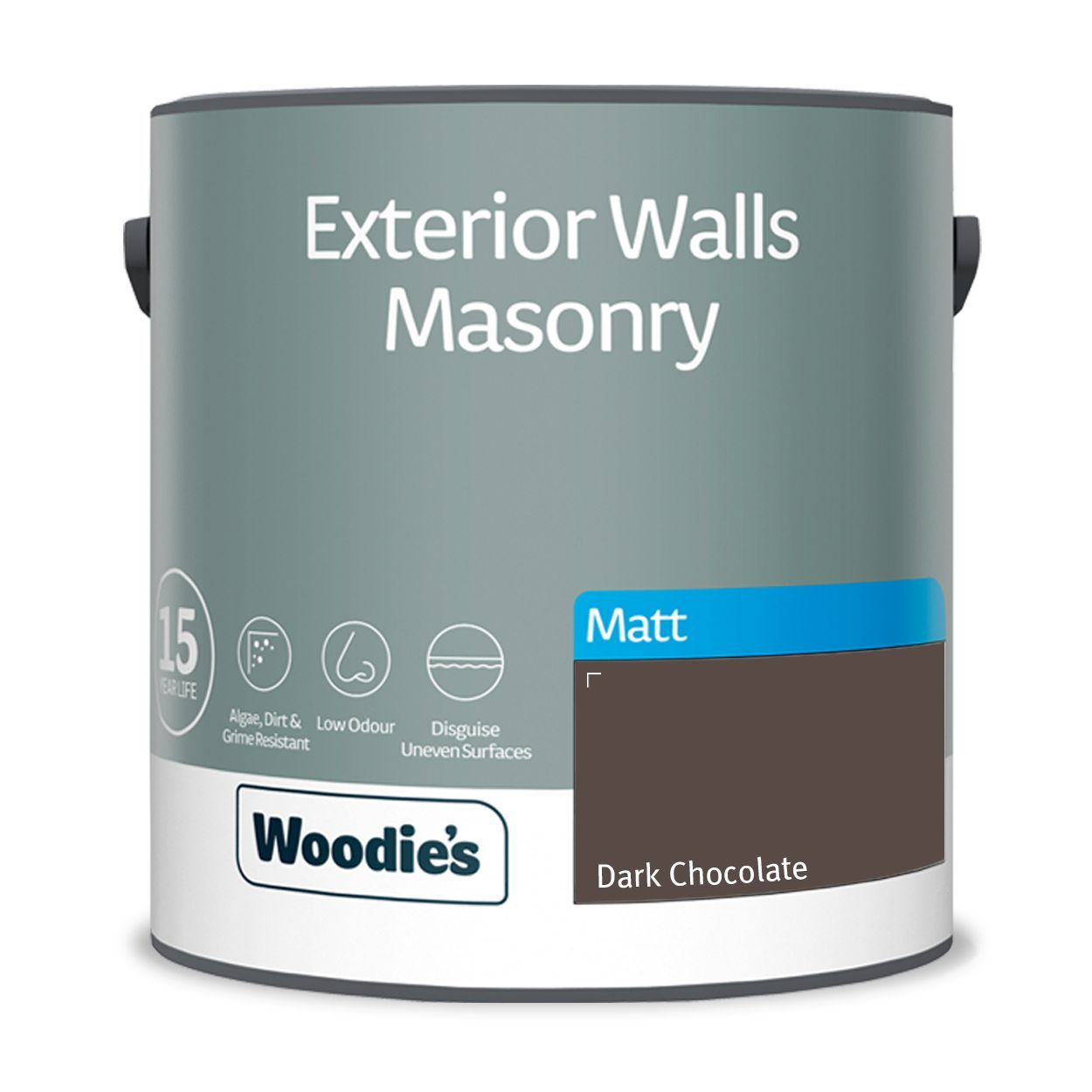 Woodie's Exterior Masonry Dark Chocolate  2.5Ltr