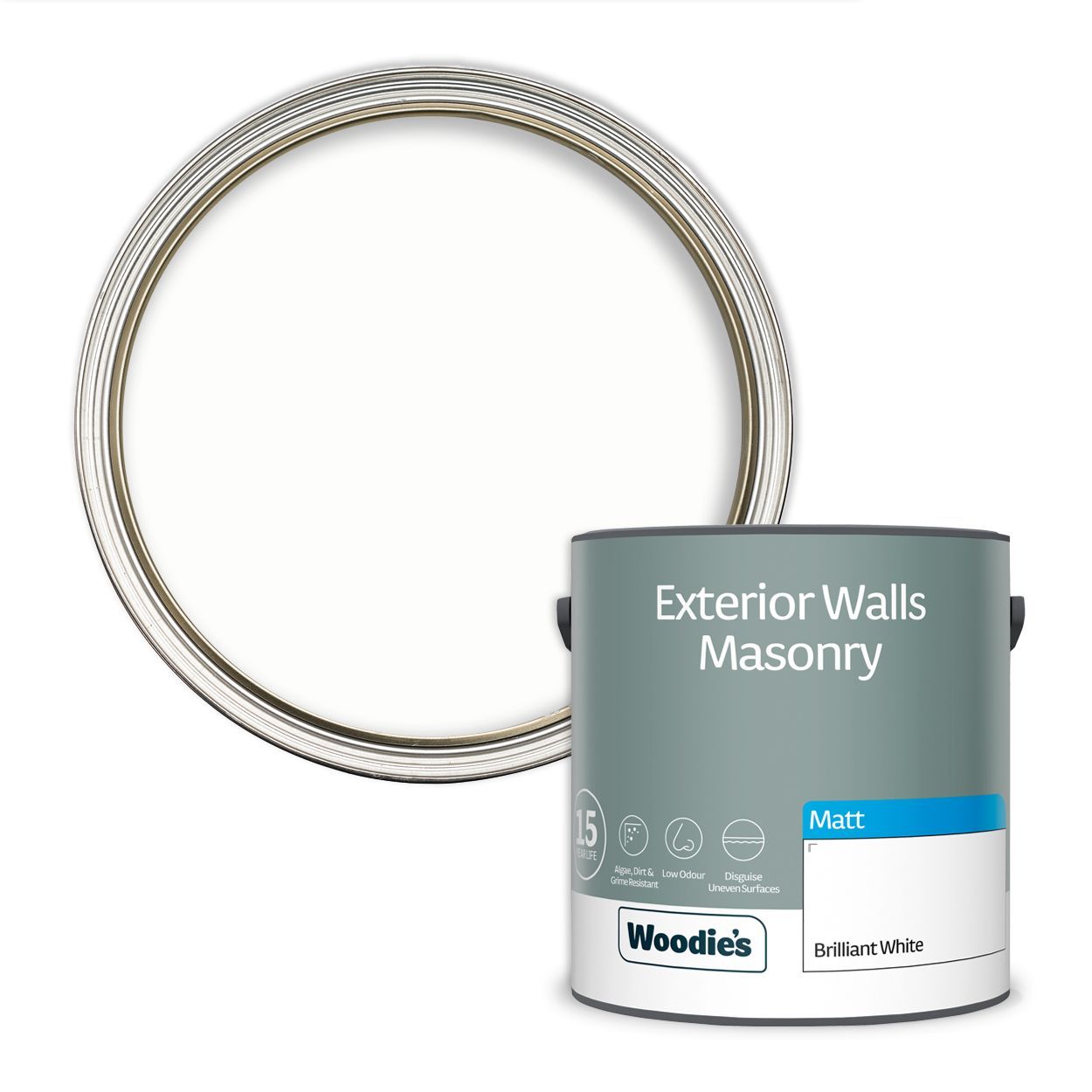 Woodie's Exterior Masonry Pure Brill White 2.5Ltr