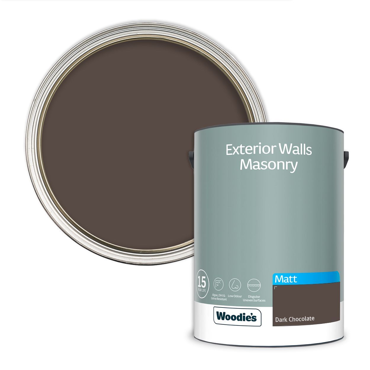 Woodie's Exterior Masonry Dark Chocolate 5Ltr