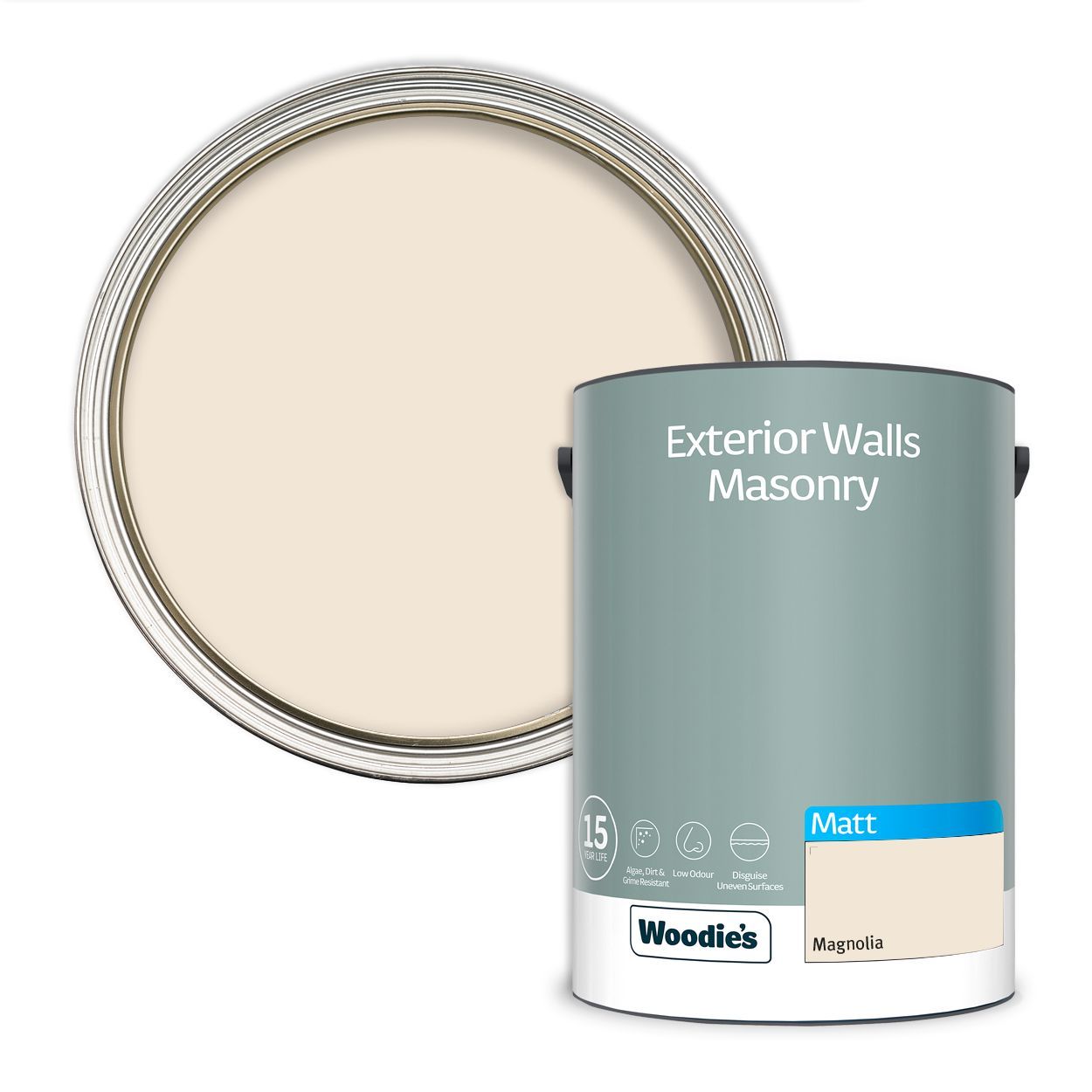 Woodie's Exterior Masonry Magnolia   5Ltr