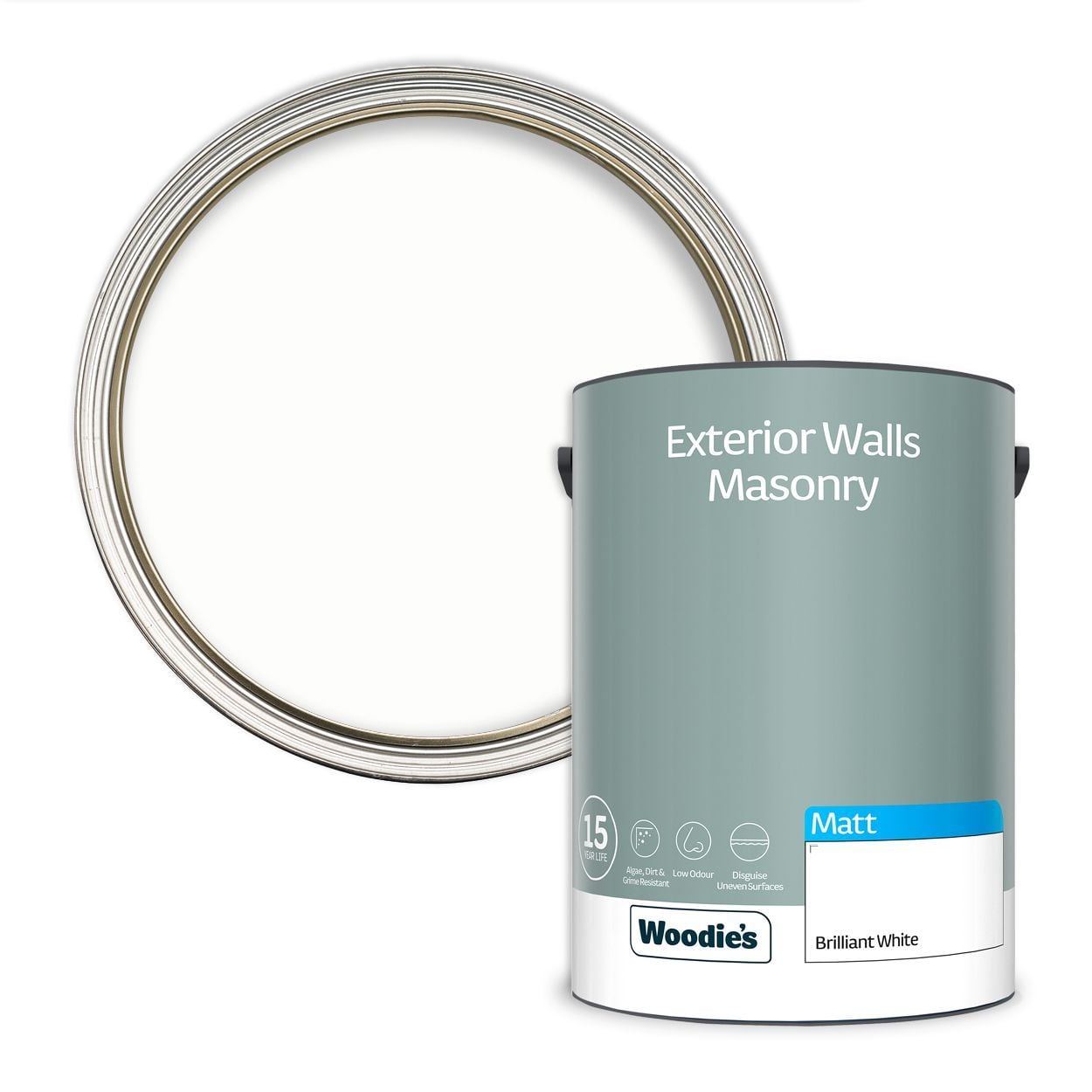 Woodie's Exterior Masonry Pure Brilliant White 5Ltr