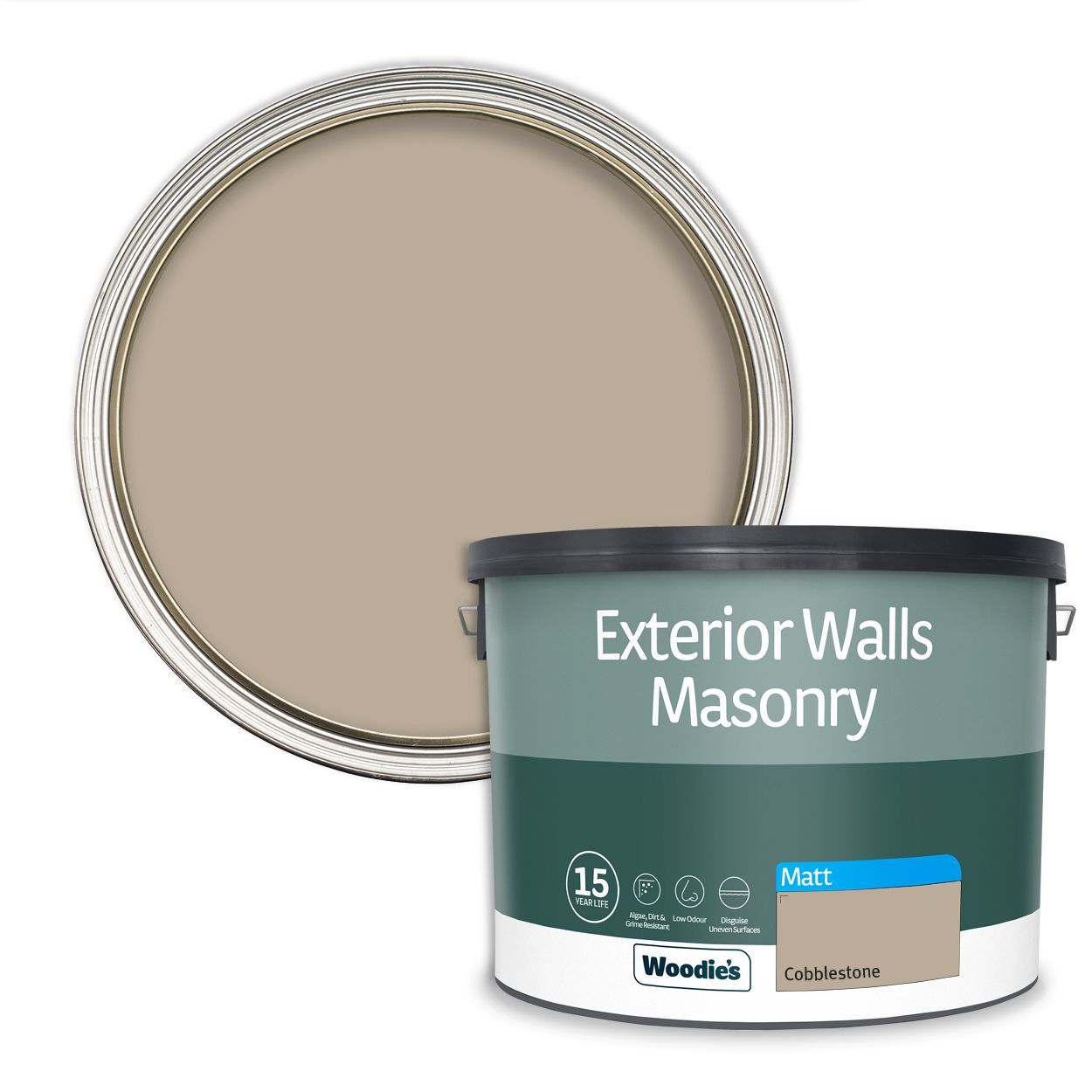 Woodie's Exterior Masonry Cobblestone   10Ltr