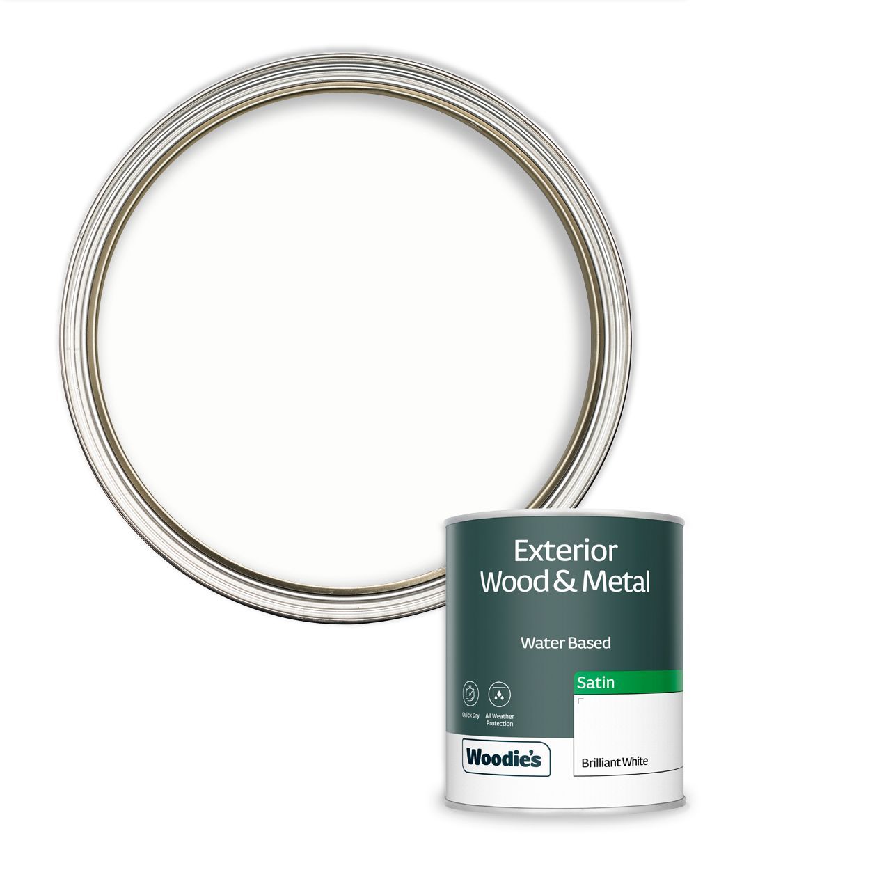 Woodie's Exterior Satin Pure Brilliant White 750ml