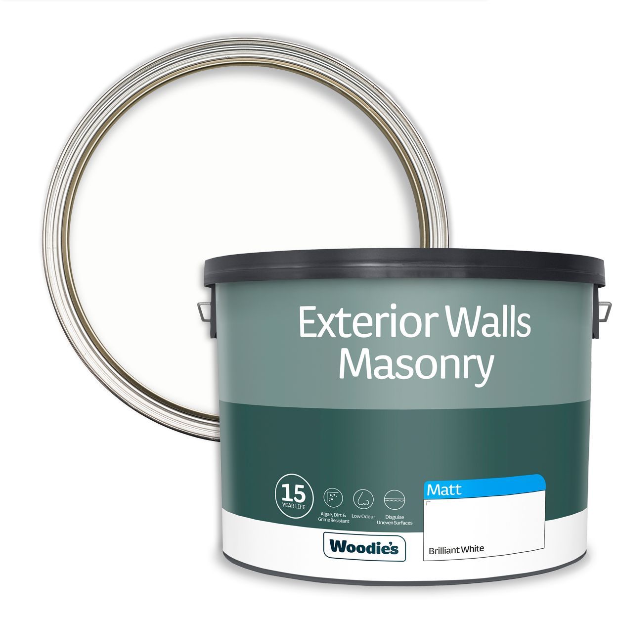 Woodie's Exterior Masonry Pure Brill White 15Ltr