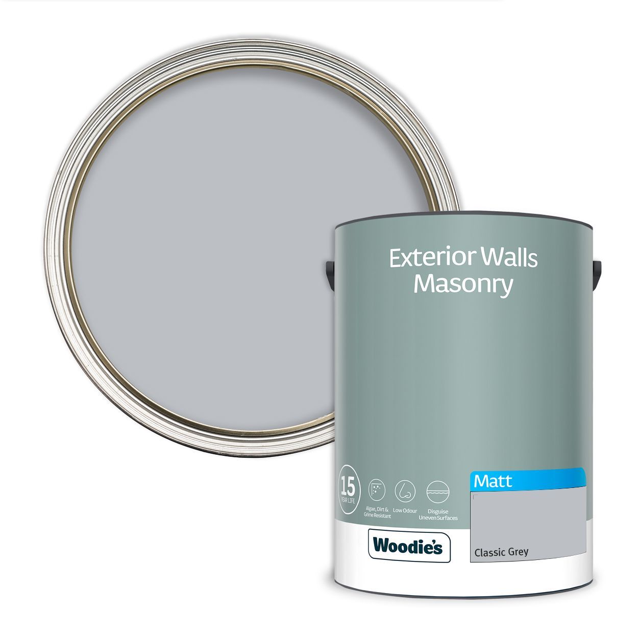 Woodie's Exterior Masonry Classic Grey  5Ltr