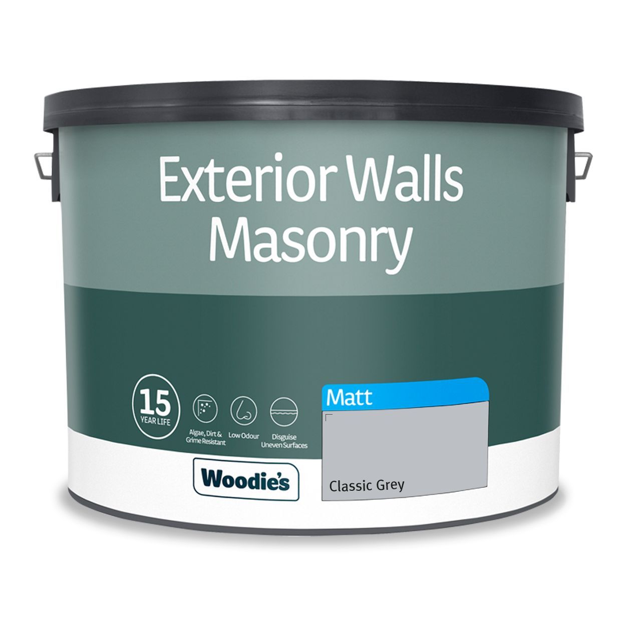 Woodie's Exterior Masonry Classic Grey  10Ltr