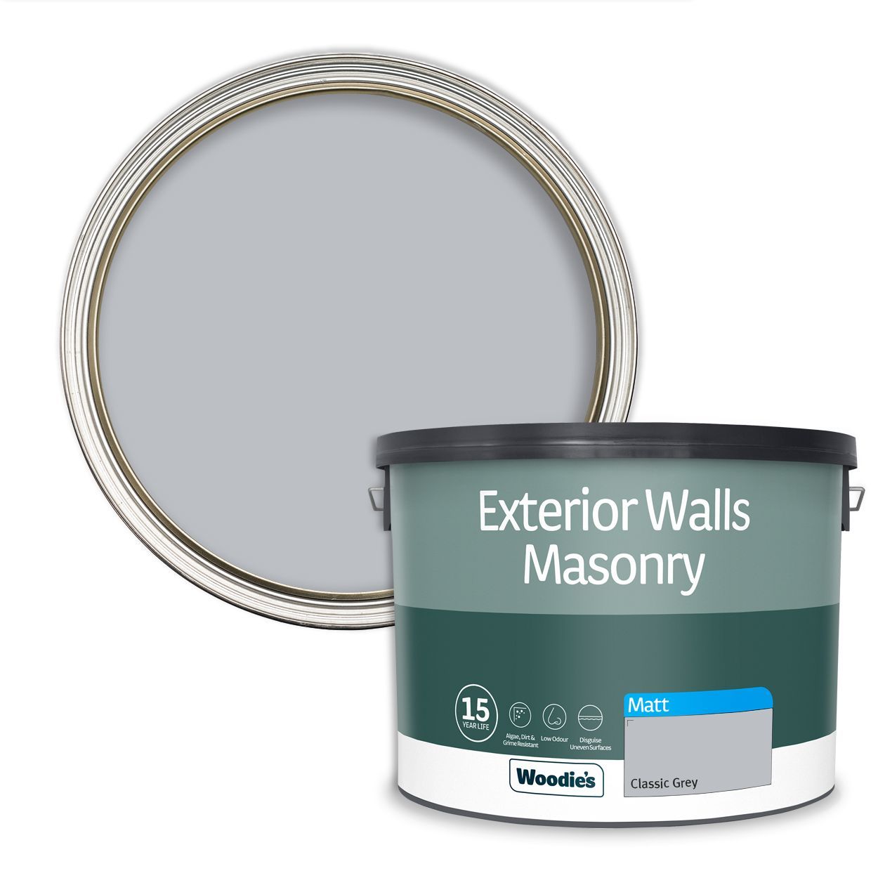 Woodie's Exterior Masonry Classic Grey  10Ltr