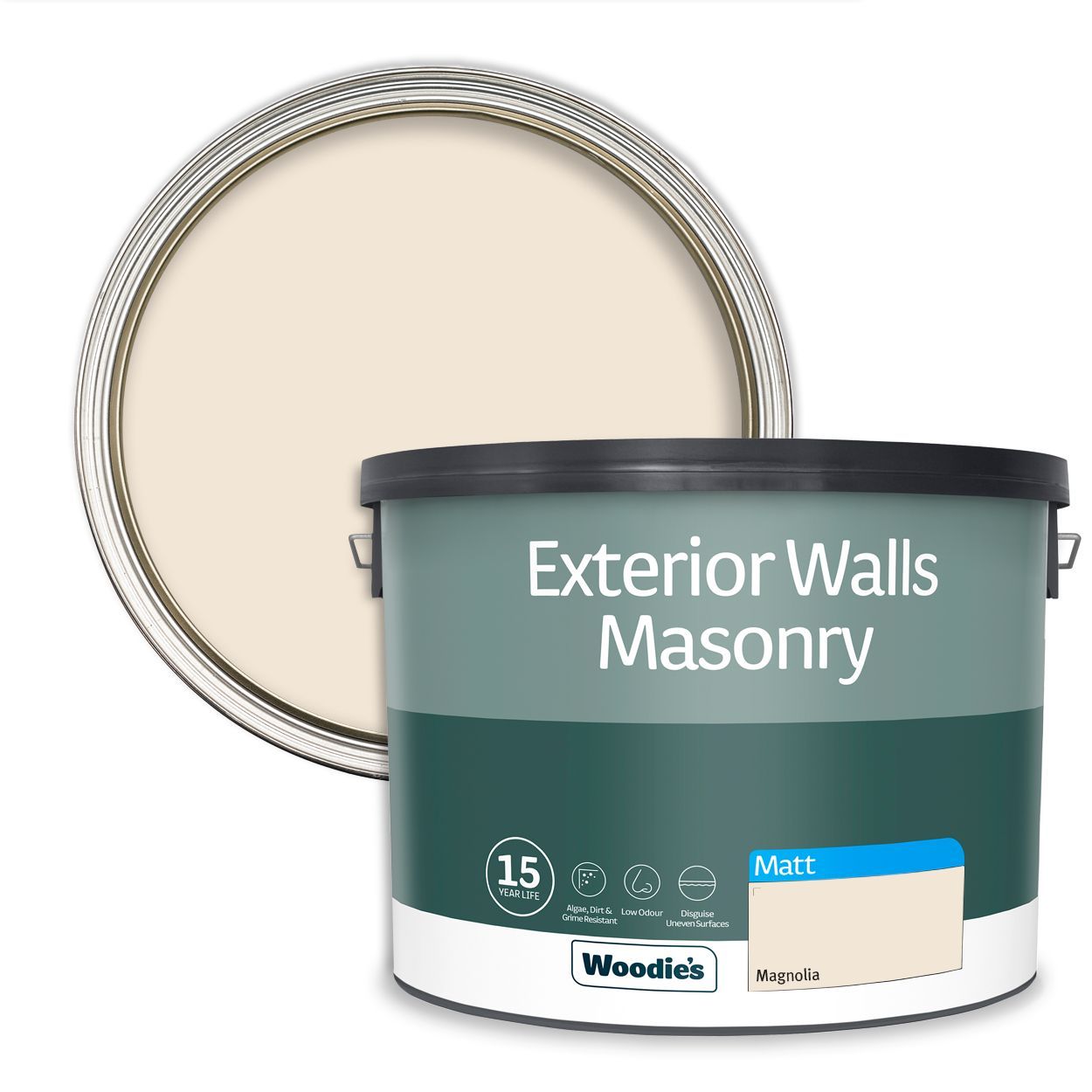 Woodie's Exterior Masonry Magnolia   15Ltr