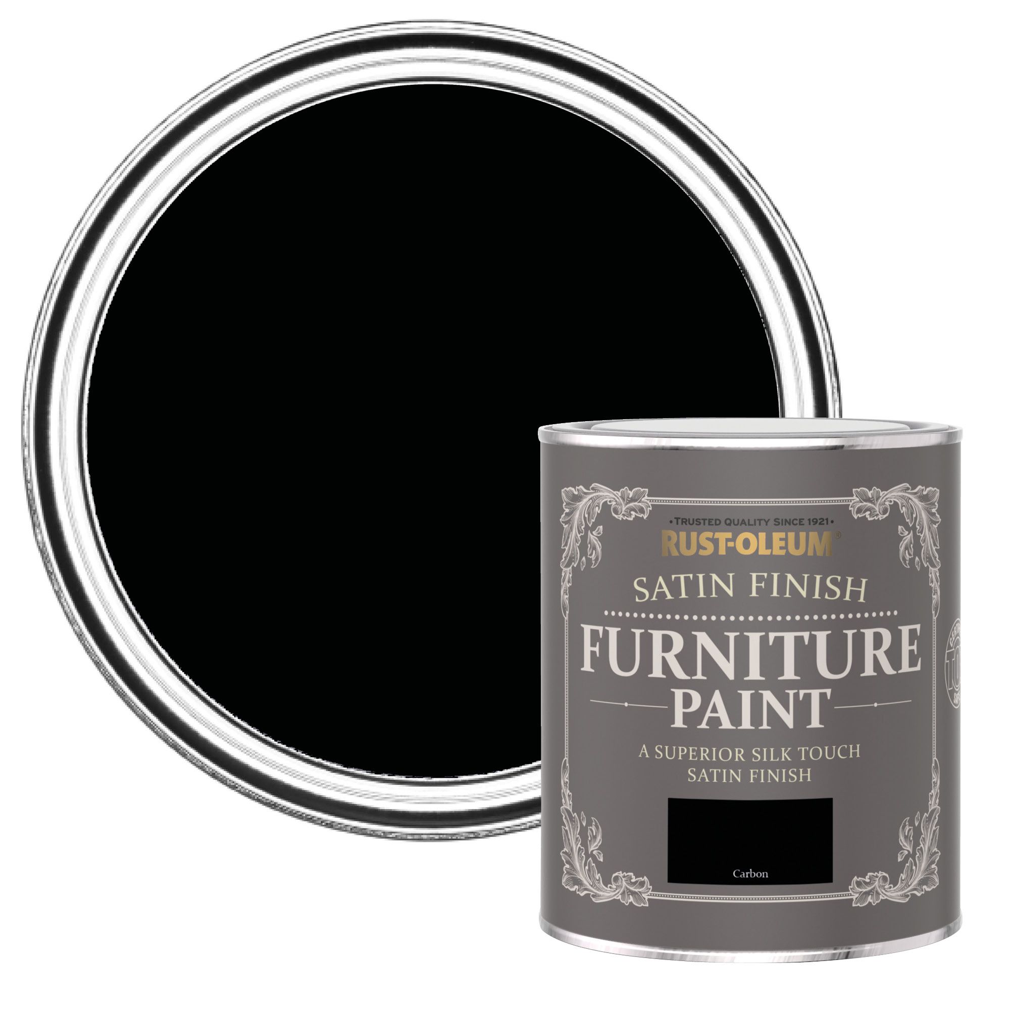 Rust-Oleum Satin Finish Furniture Paint Carbon 750ml