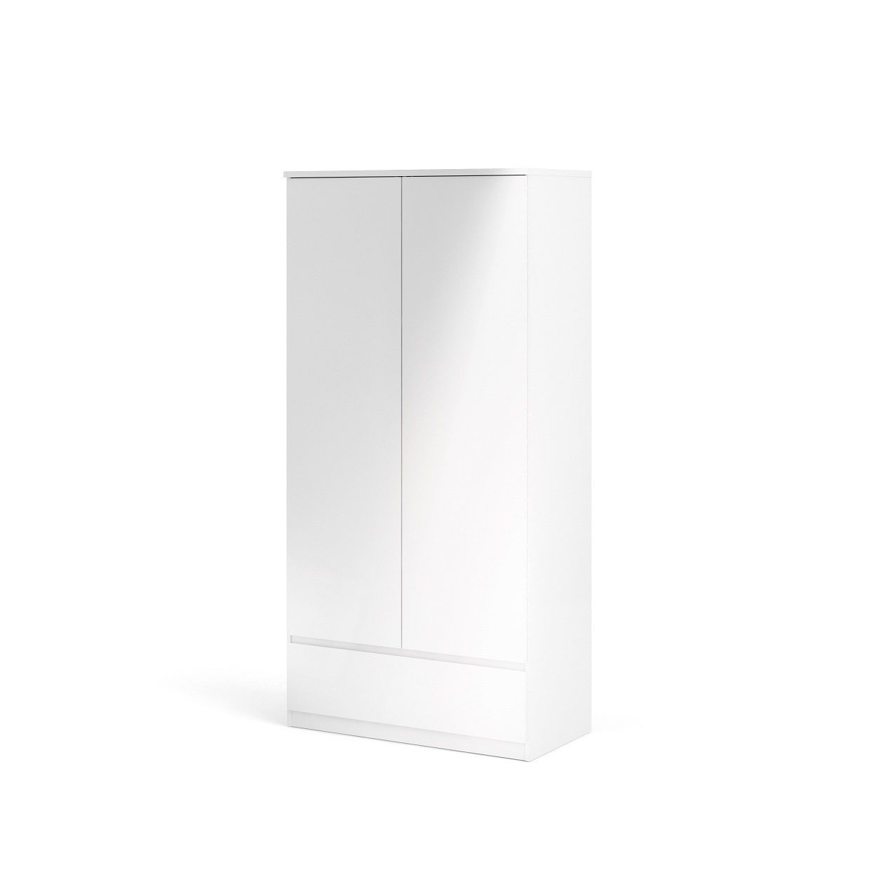 Naia 2 Door 1 Drawer White High Gloss Wardrobe