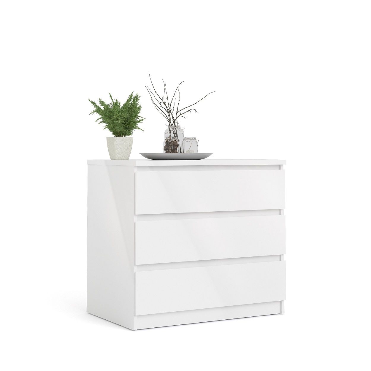 Naia 3 Drawer White High Gloss Chest