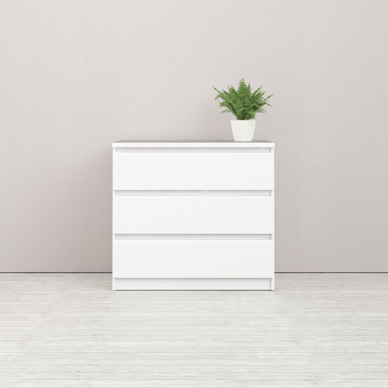 Naia 3 Drawer White High Gloss Chest