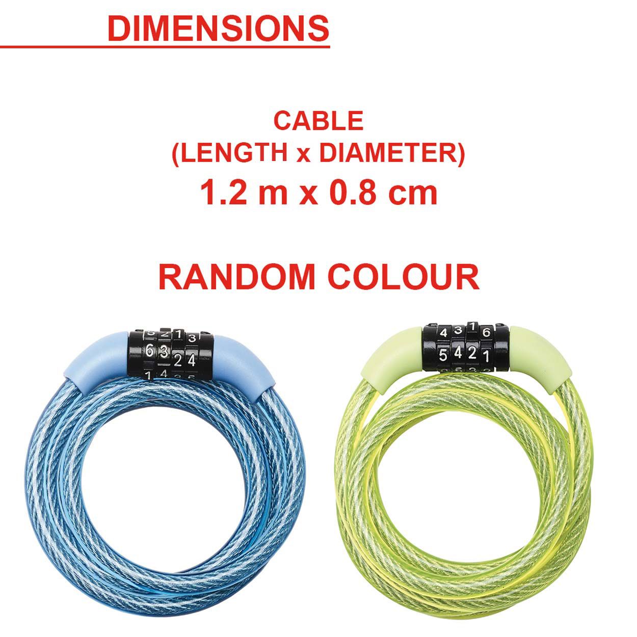 Master Lock 1.2m Combination Cable Lock - Assorted Colours