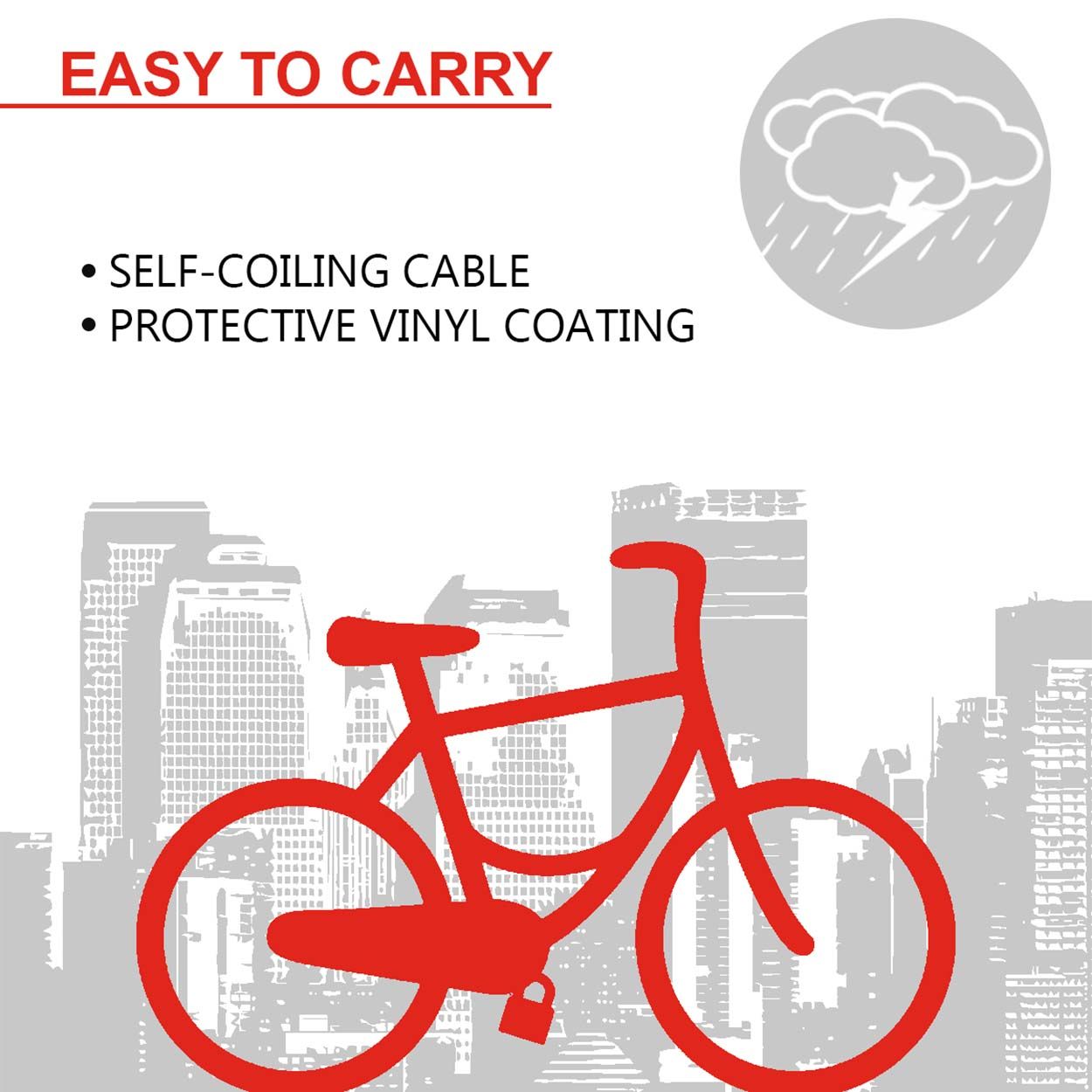 Master Lock 1.2m Combination Cable Lock - Assorted Colours
