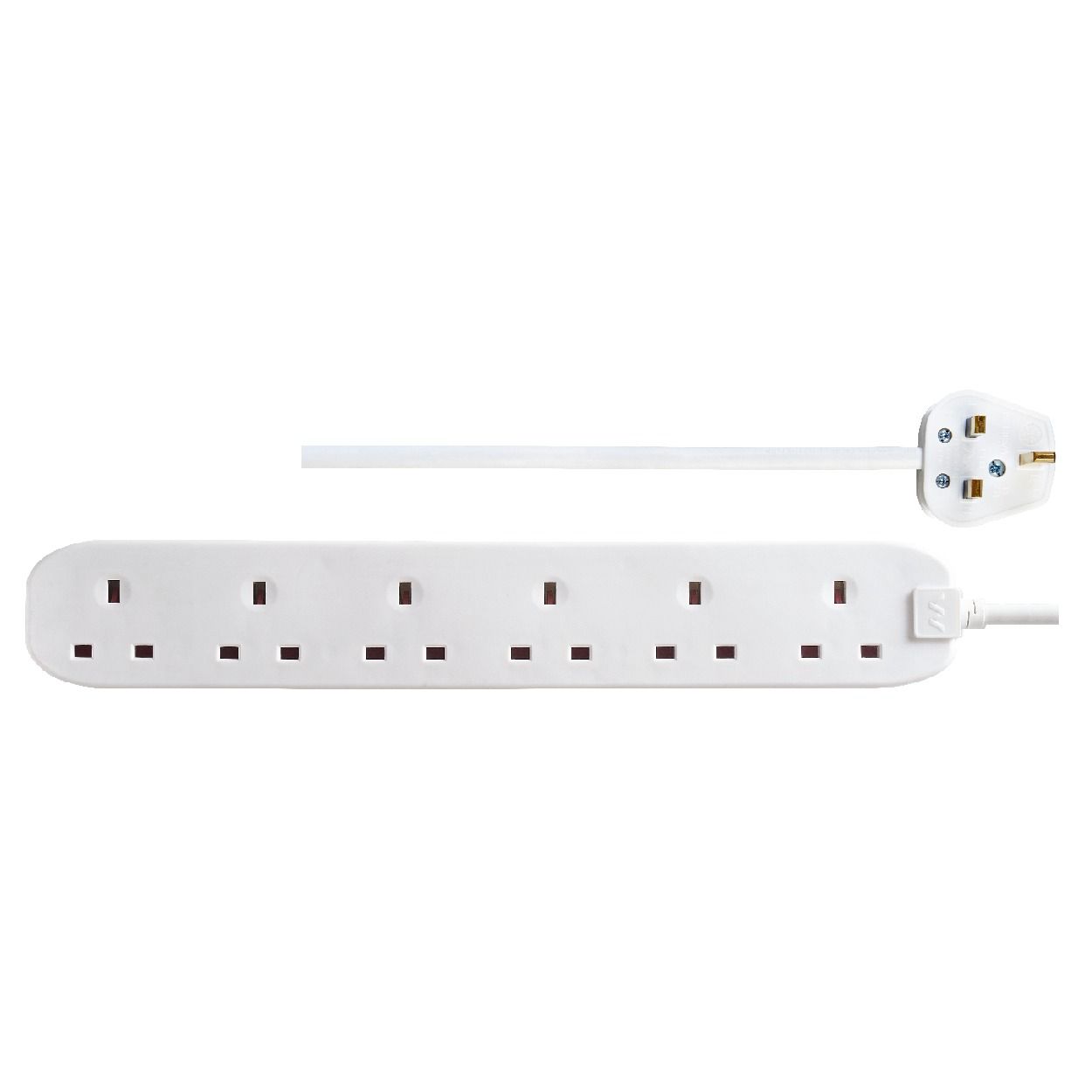 Masterplug 6 Socket 2m Extension Lead