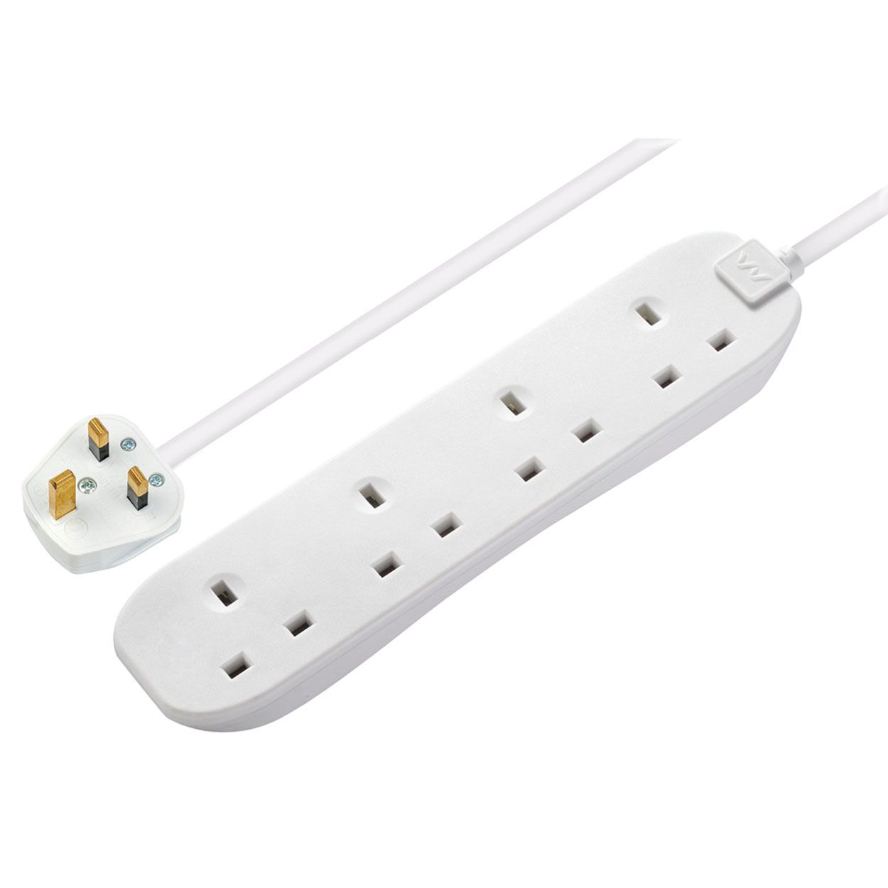 Masterplug Four Socket 2 Metre Extension Lead