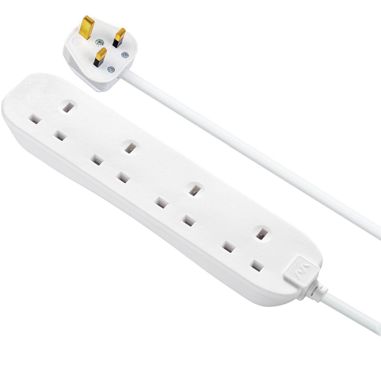 Masterplug Four Socket 2 Metre Extension Lead