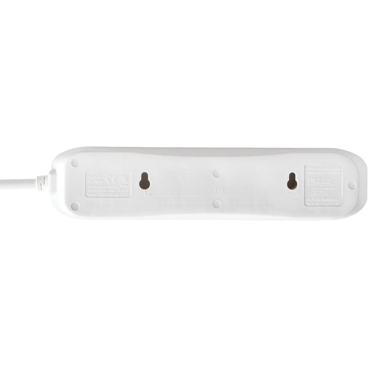 Masterplug Four Socket 2 Metre Extension Lead