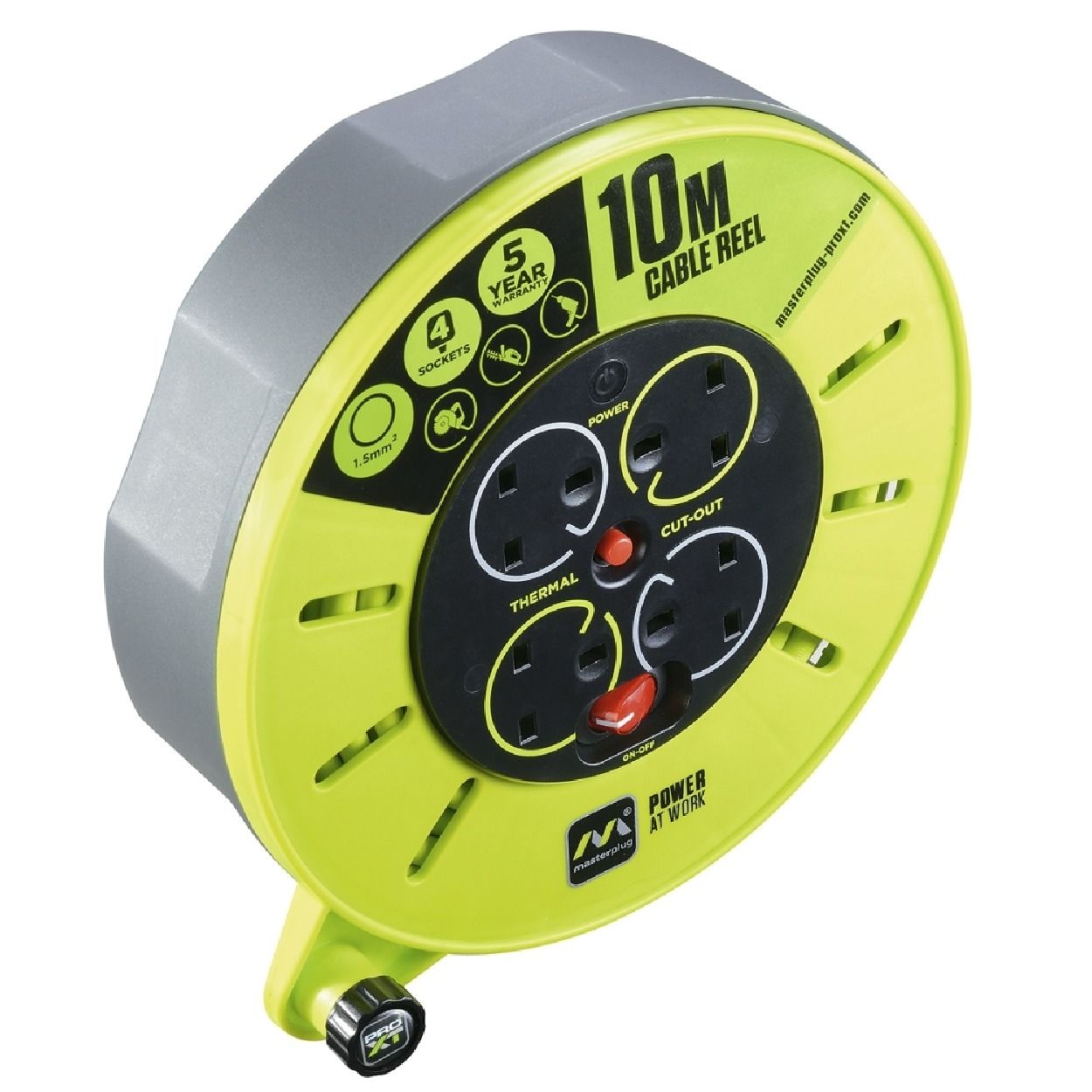 Masterplug 4 Socket 10m Cassette Reel