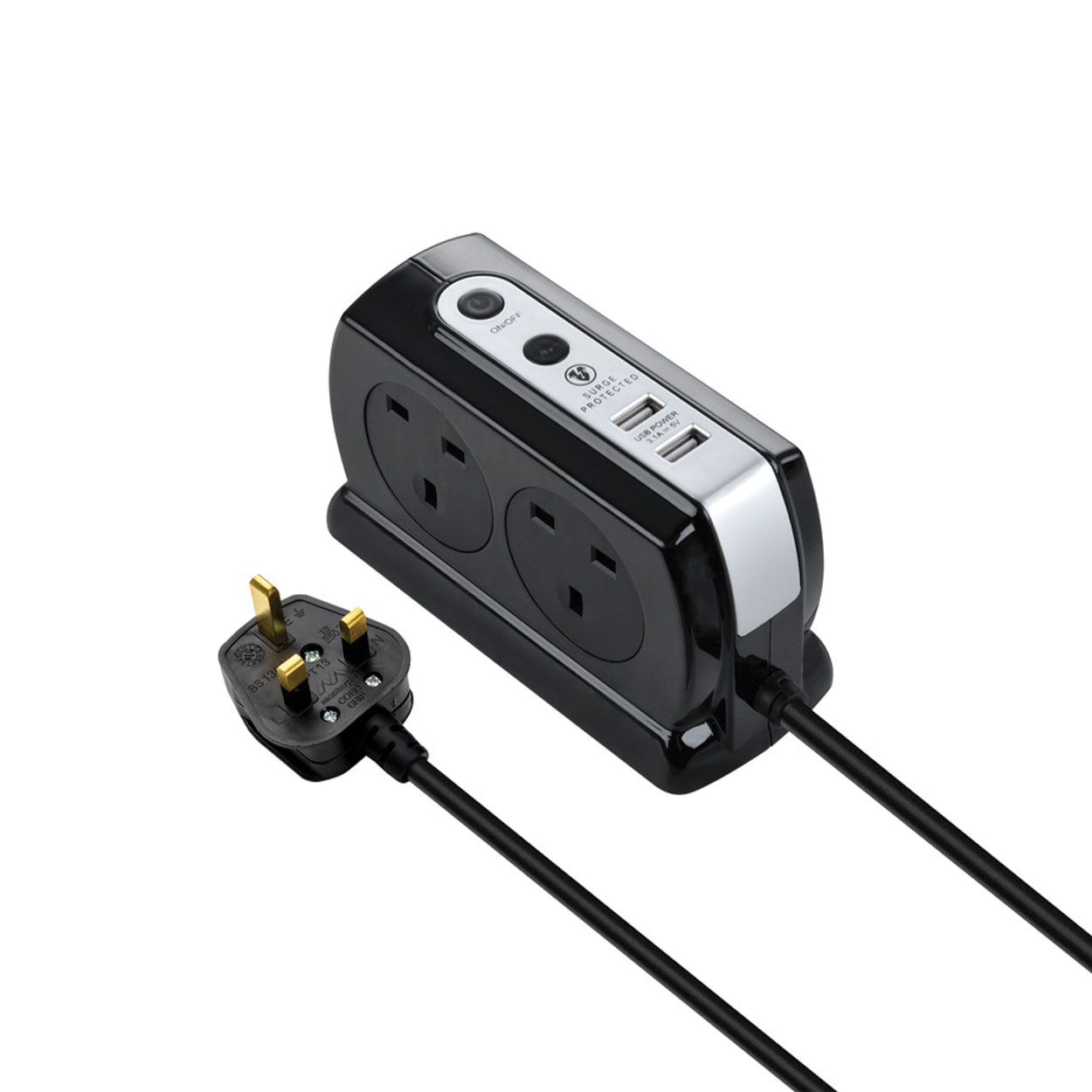 Masterplug 4 Socket 2m Surge Extension Lead