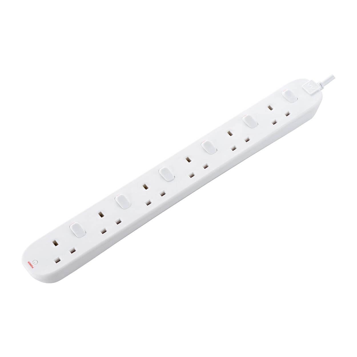 Masterplug 6 Socket 2m Switched Extension Lead
