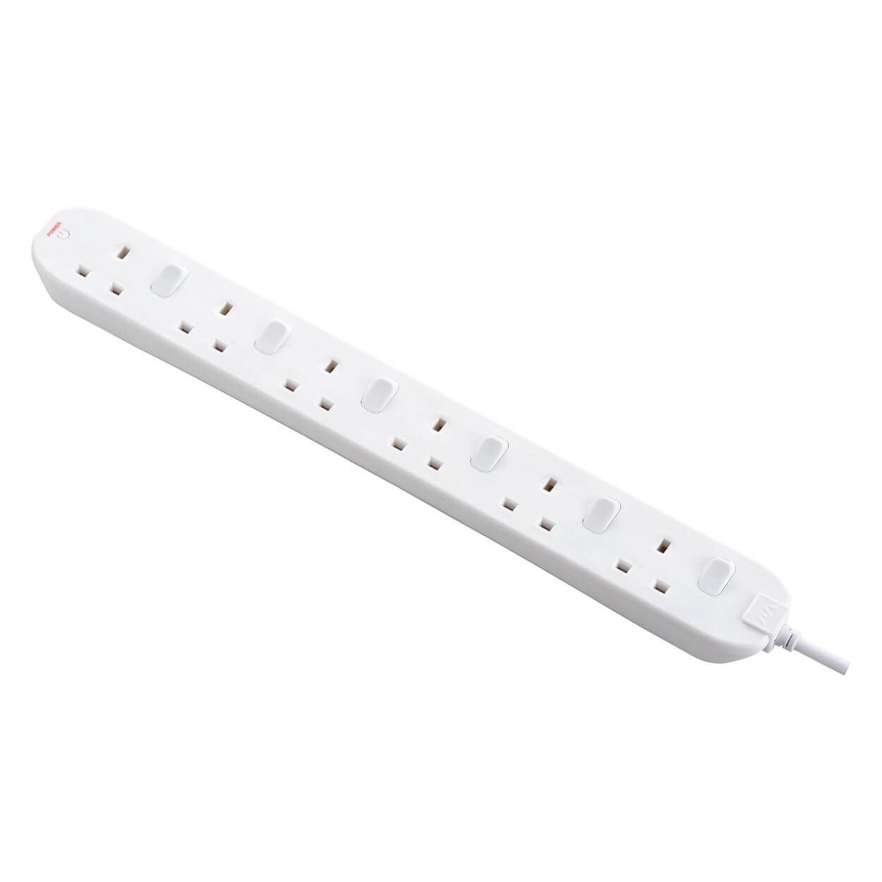 Masterplug 6 Socket 2m Switched Extension Lead