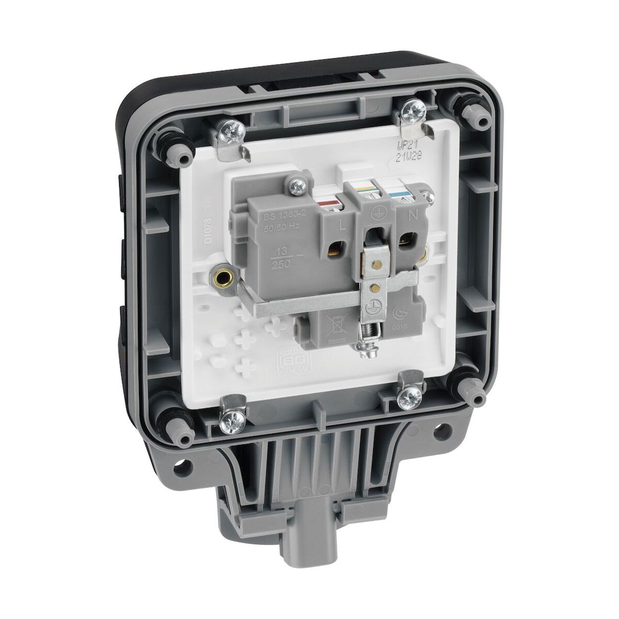 BG Weatherproof 13A 1 Gang Double Pole Switched Socket