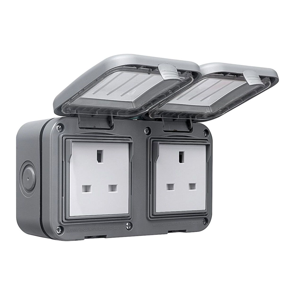 BG Weatherproof Ip66 13A 2 Gang Unswitched Socket