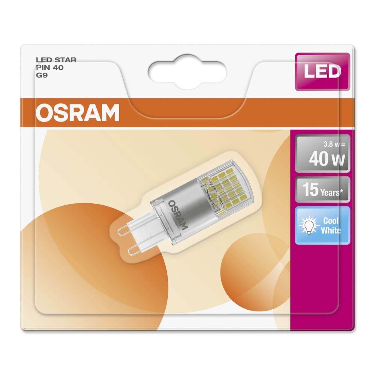 Osram 3.8W G9 Led Clear Cool White Bulb