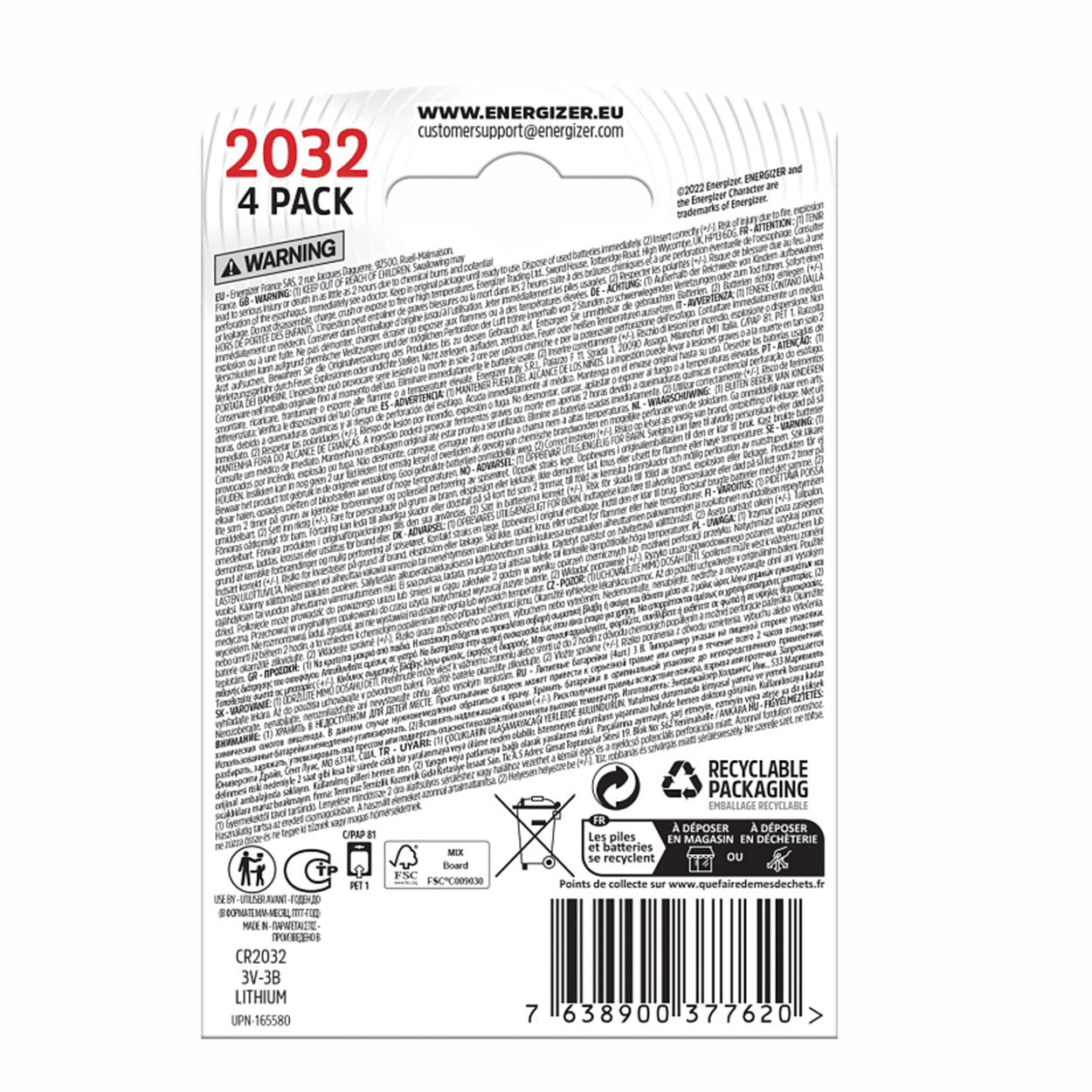 Energizer 4 Pack Specialist 2032