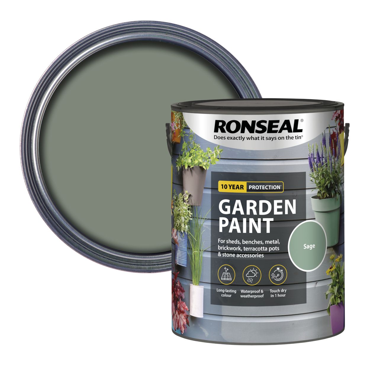Ronseal Garden Paint Sage 5L