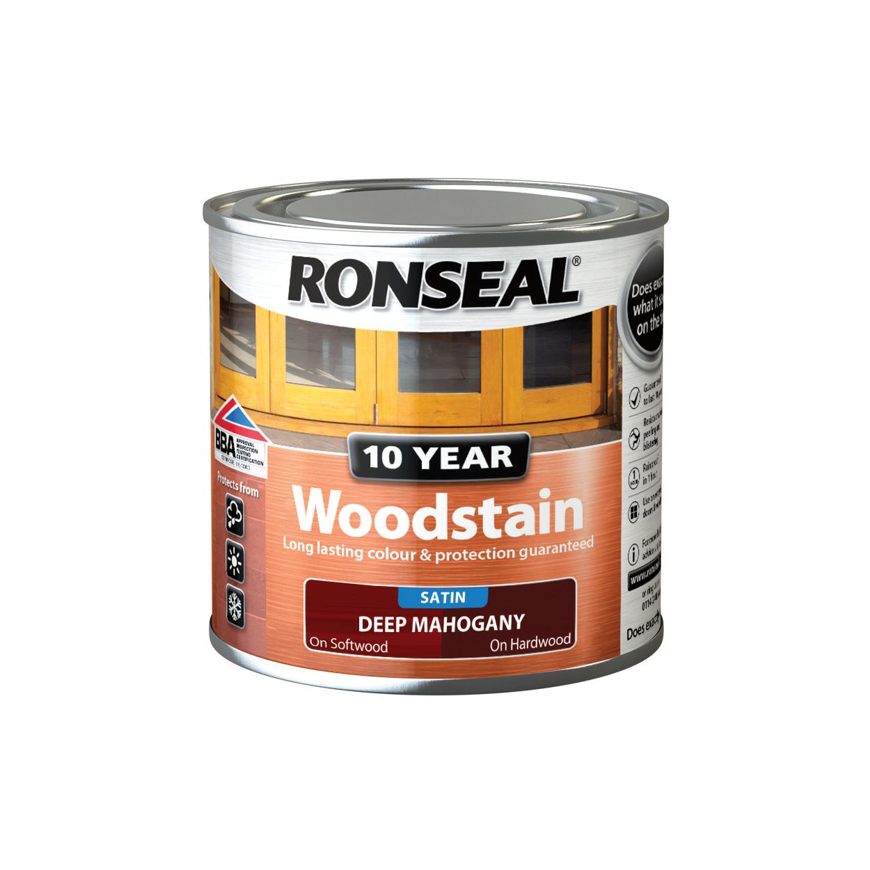 Ronseal 10 Year Woodstain Deep Mahogany 250Ml