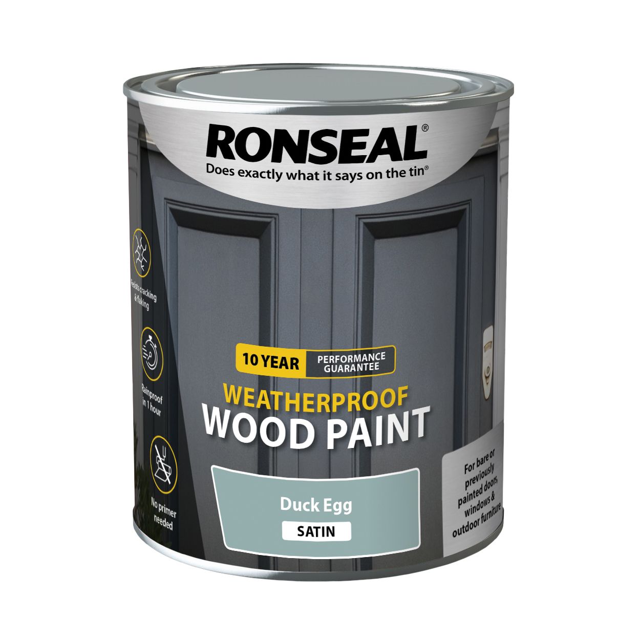 Ronseal 10 Year Weatherproof Paint Duck Egg Satin 750Ml