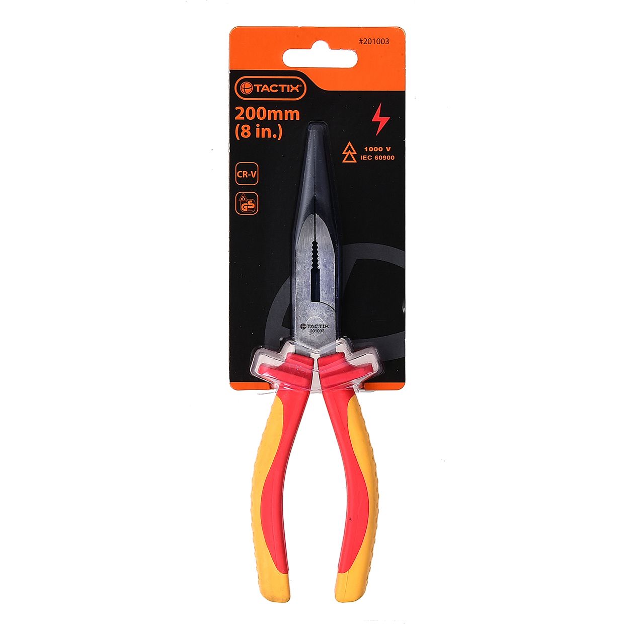 Tactix 200mm (8") Insulated Long Nose Pliers