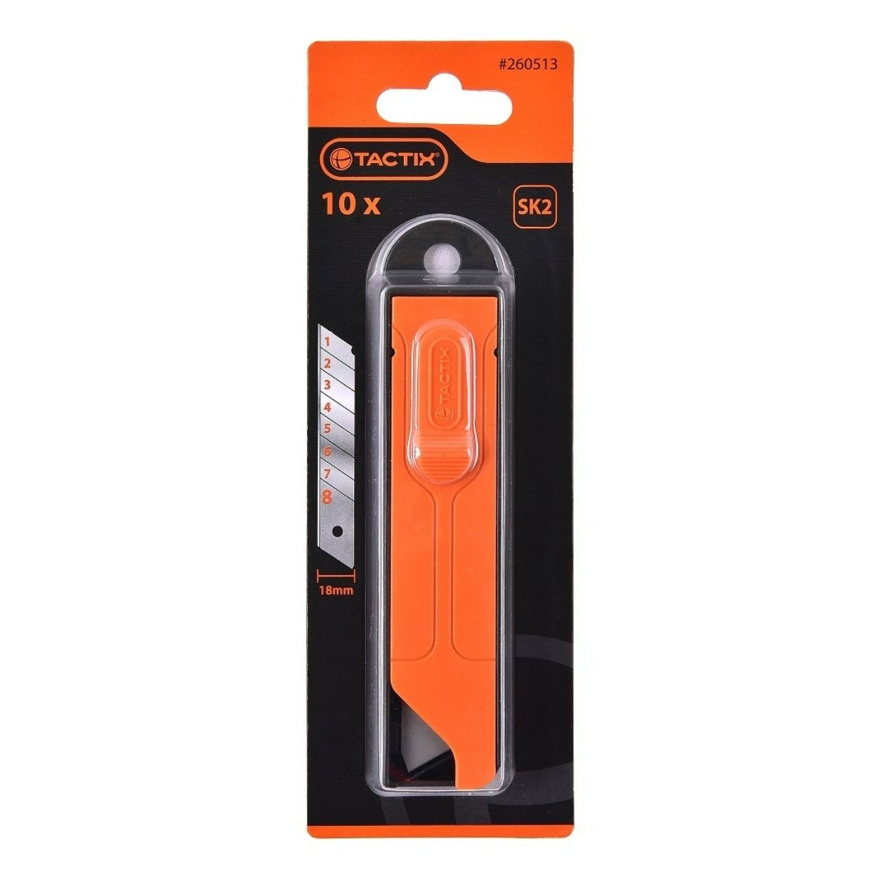 Tactix 18mm Snap-Off Knife Blades - 10 Piece