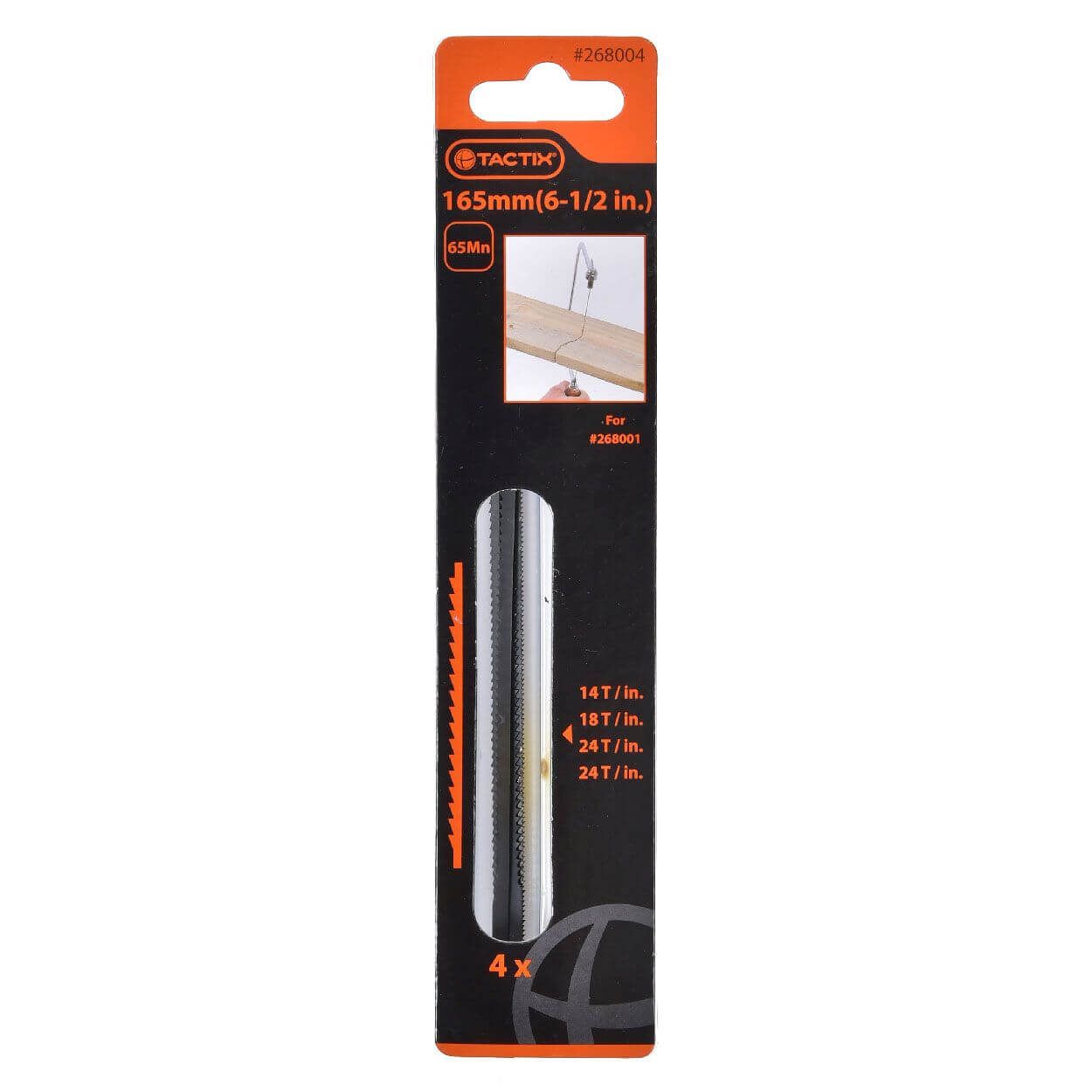 Tactix 4pc 165mm (6-1/2") Coping Saw Blades