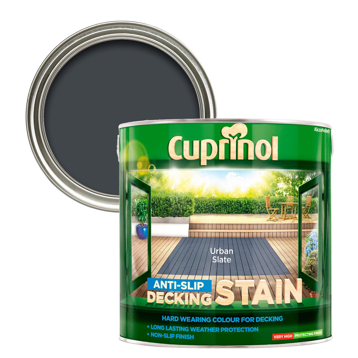 Cuprinol Anti-Slip Decking Stain Urban Slate 2.5L