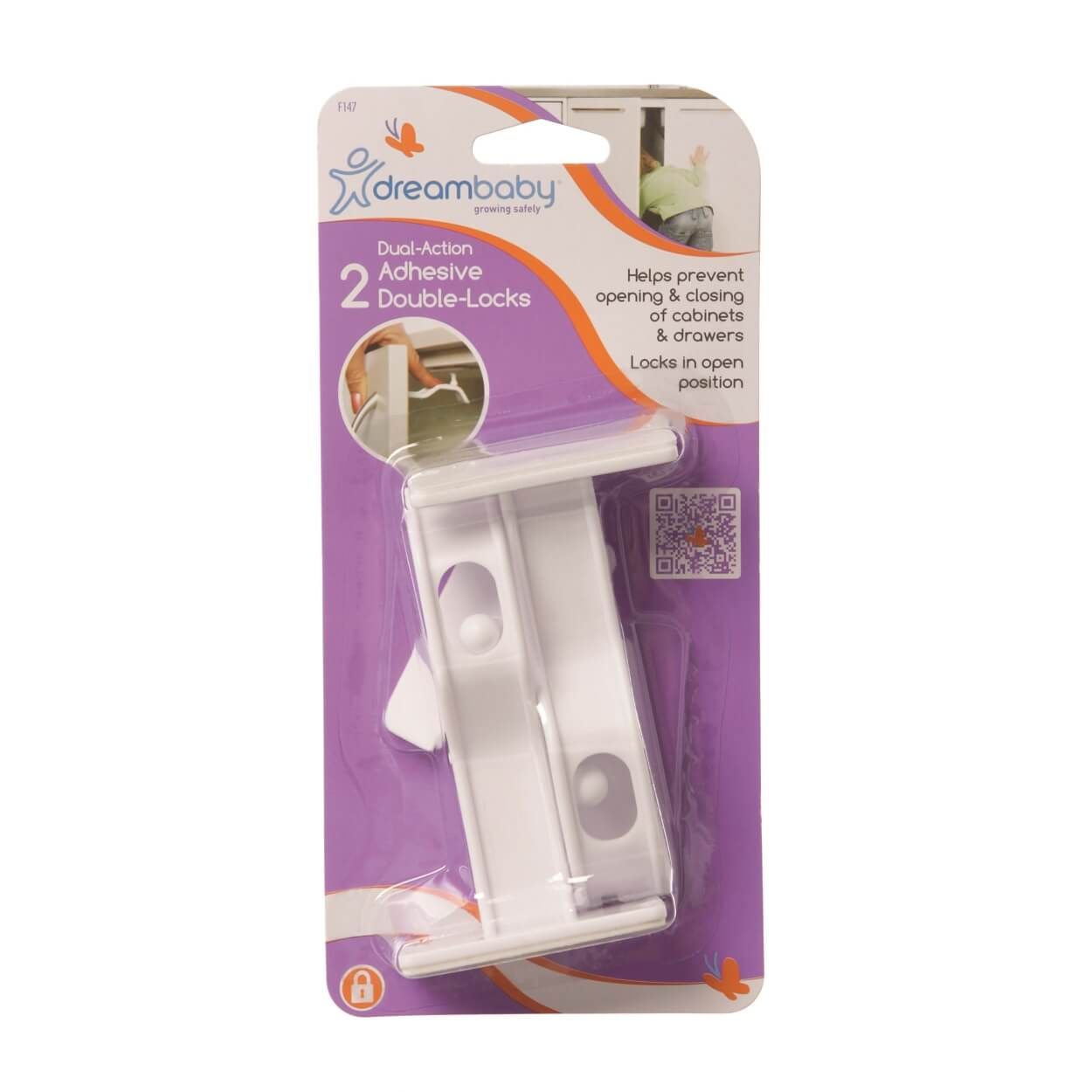 Dreambaby Adhesive Cupboard Double Locks 2 Pack