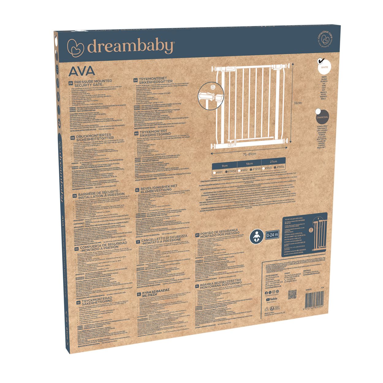 Dreambaby Ava Metal Safety Gate - White