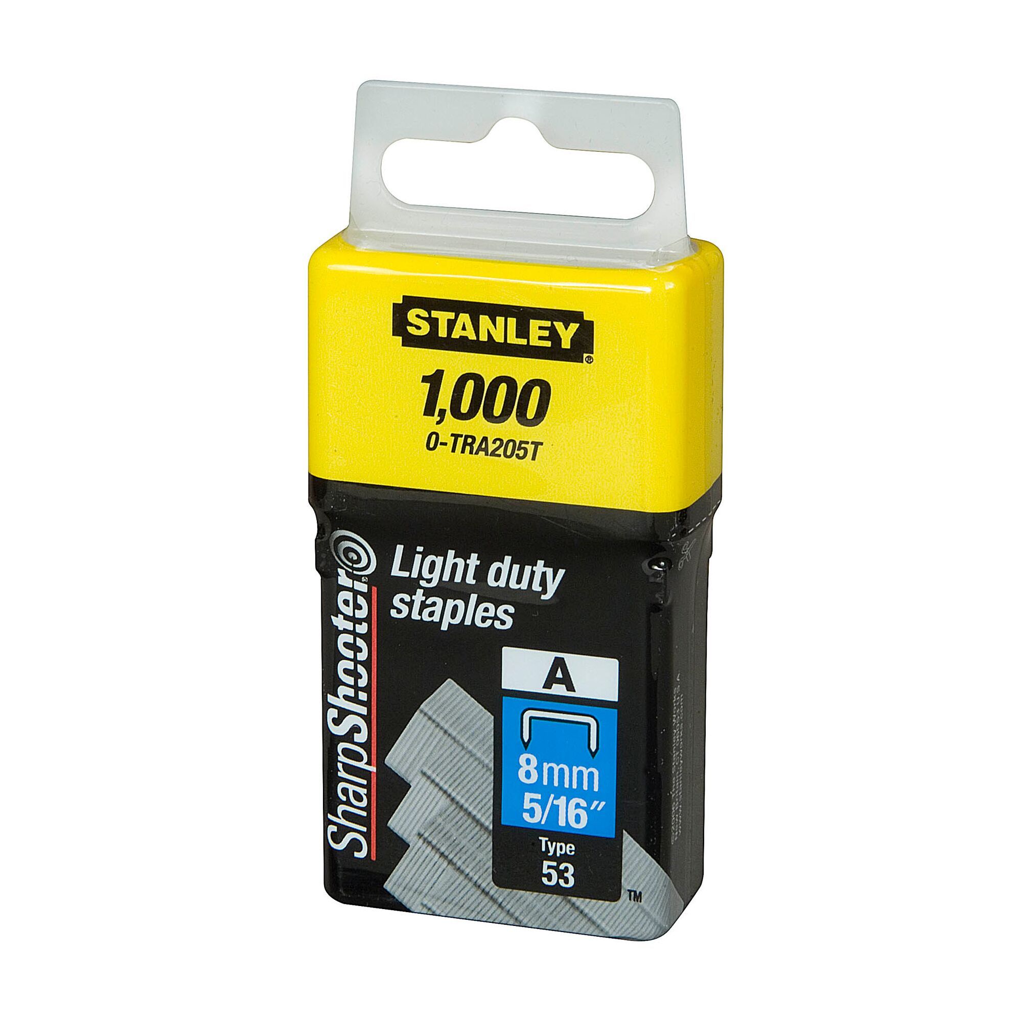 Stanley 8mm Light Duty Staples - 1,000 Pack