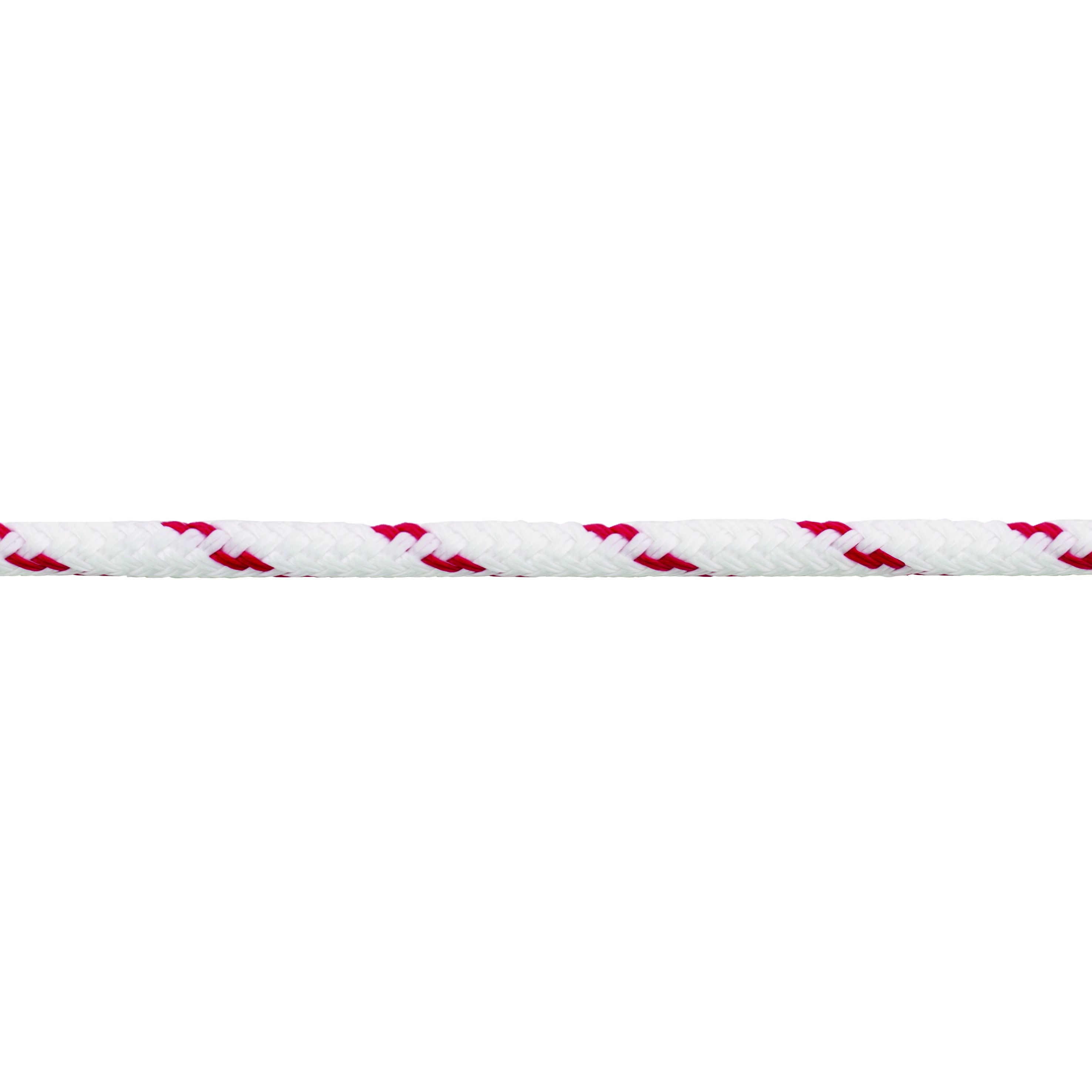 Suki Pp Rope Double Braided, White/Red 6Mm, 15 Metres