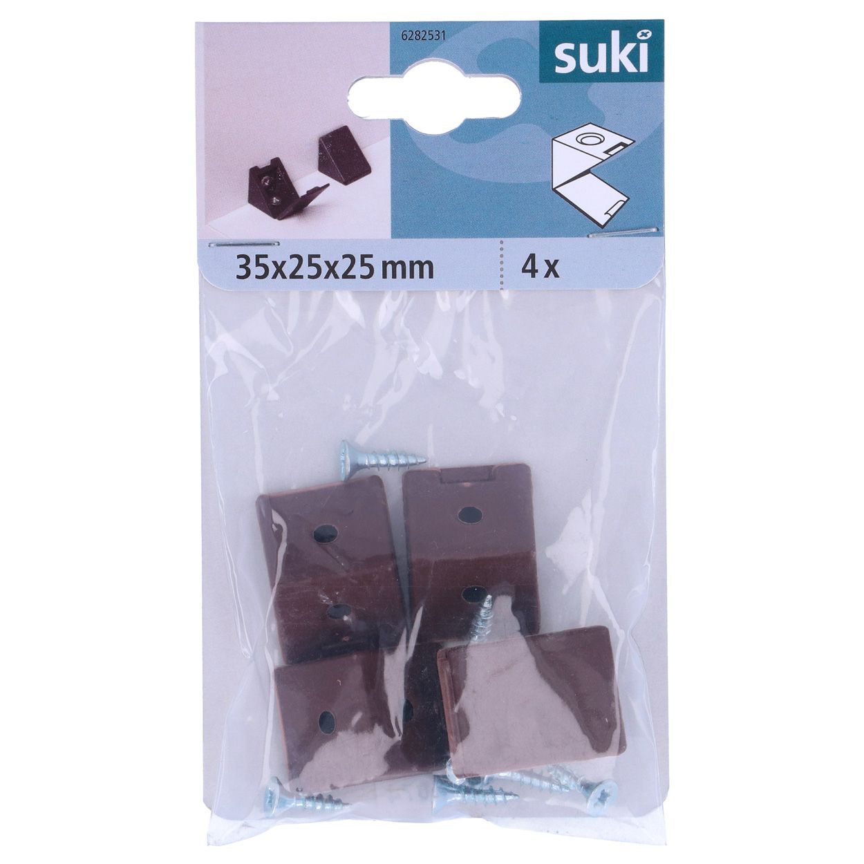 Suki Corner Connector 35X25X25X25 Mm Plastic Brown