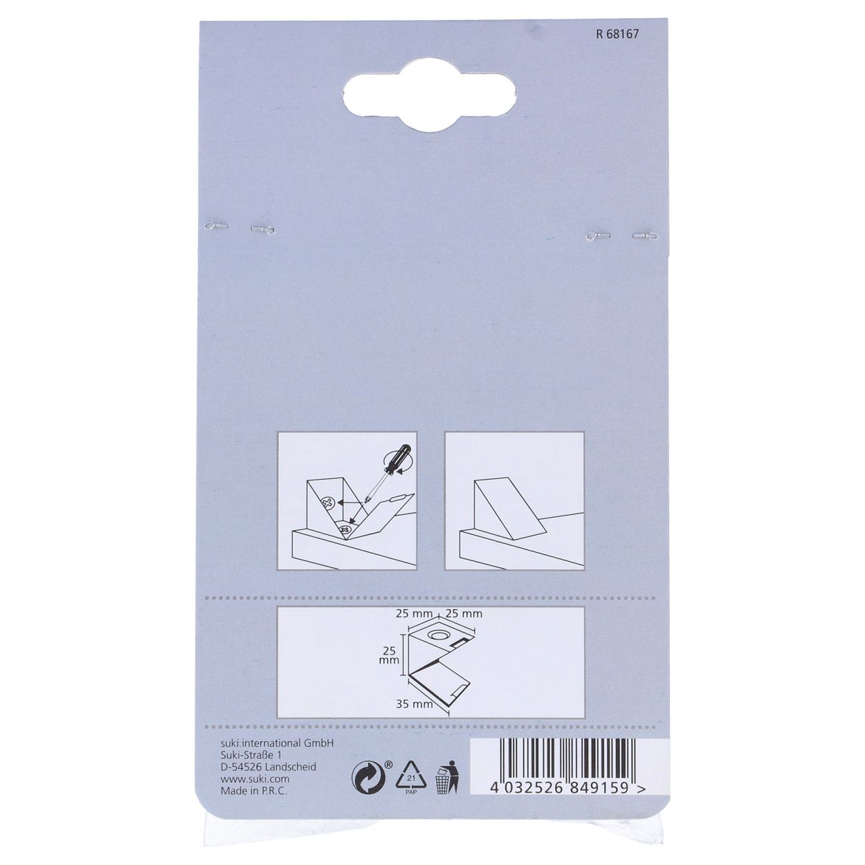 Suki Corner Connector 35X25X25X25 Mm Plastic Brown