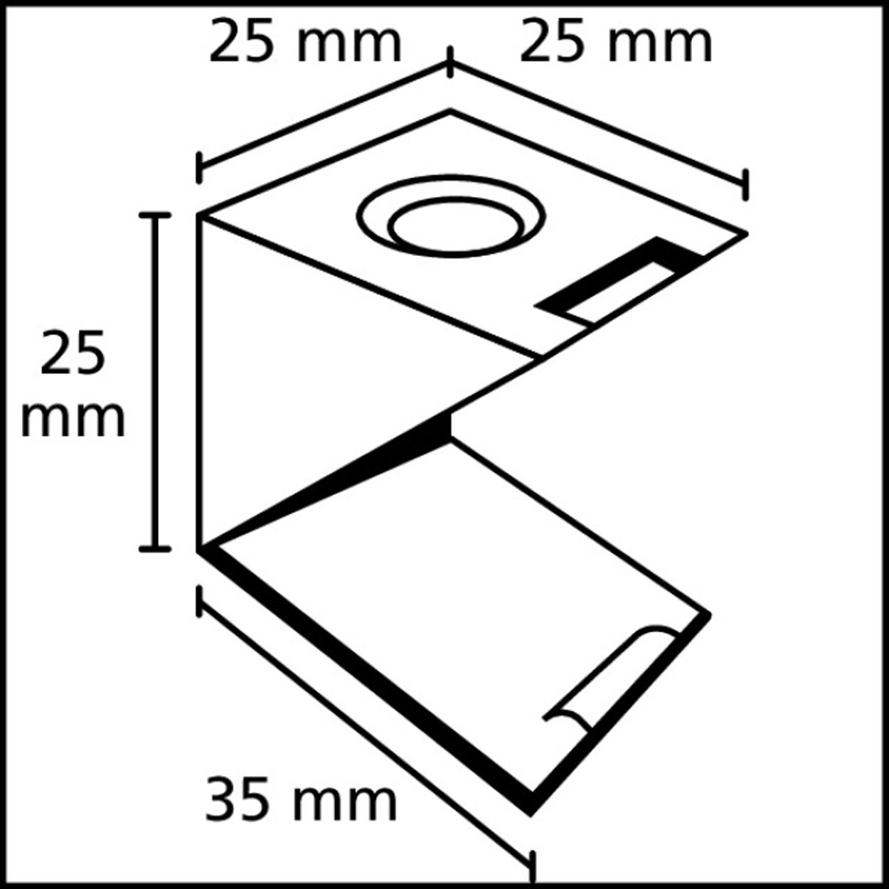 Suki Corner Connector 35X25X25X25 Mm Plastic Brown