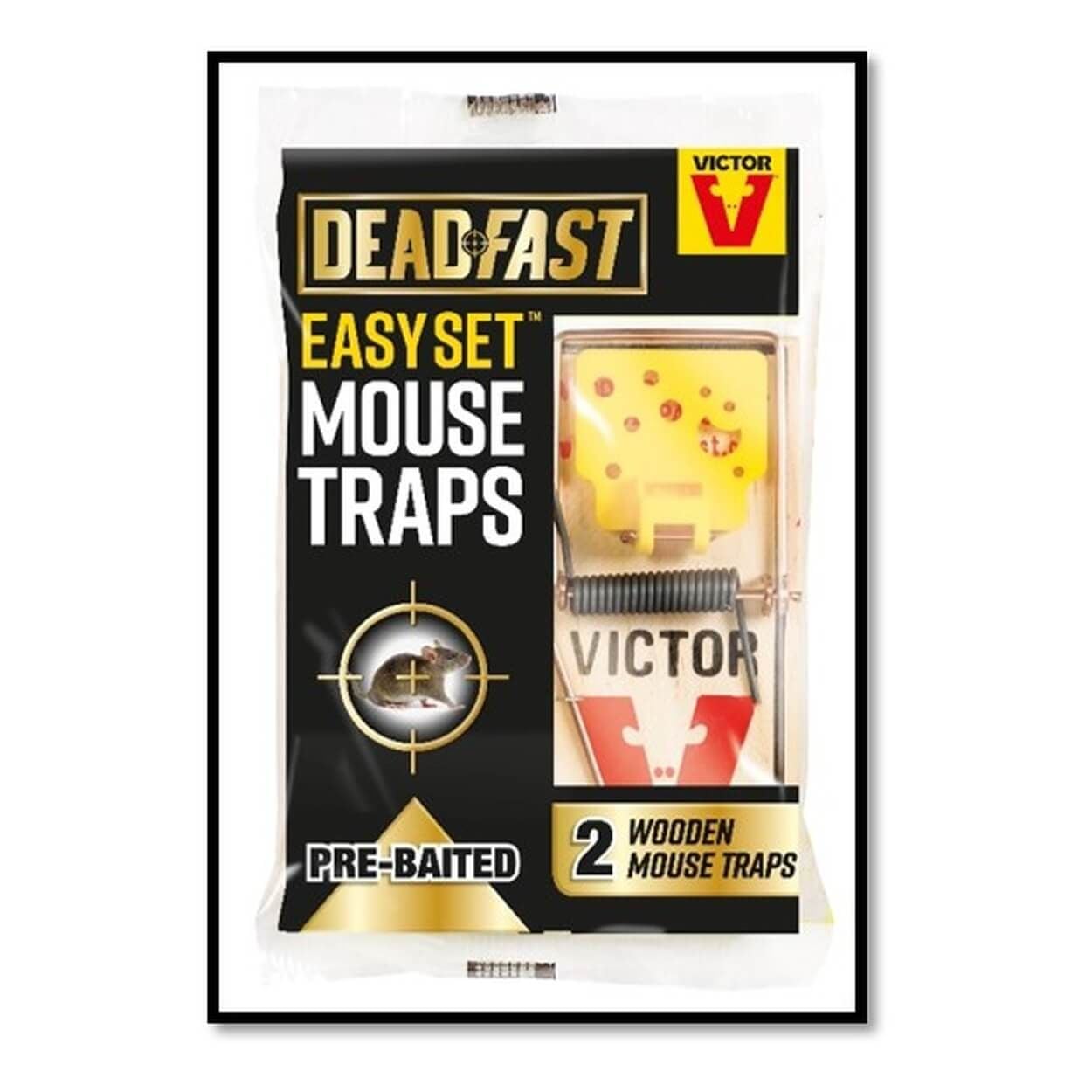 Deadfast Easy Set Wood Mouse Trap - Twin Pack